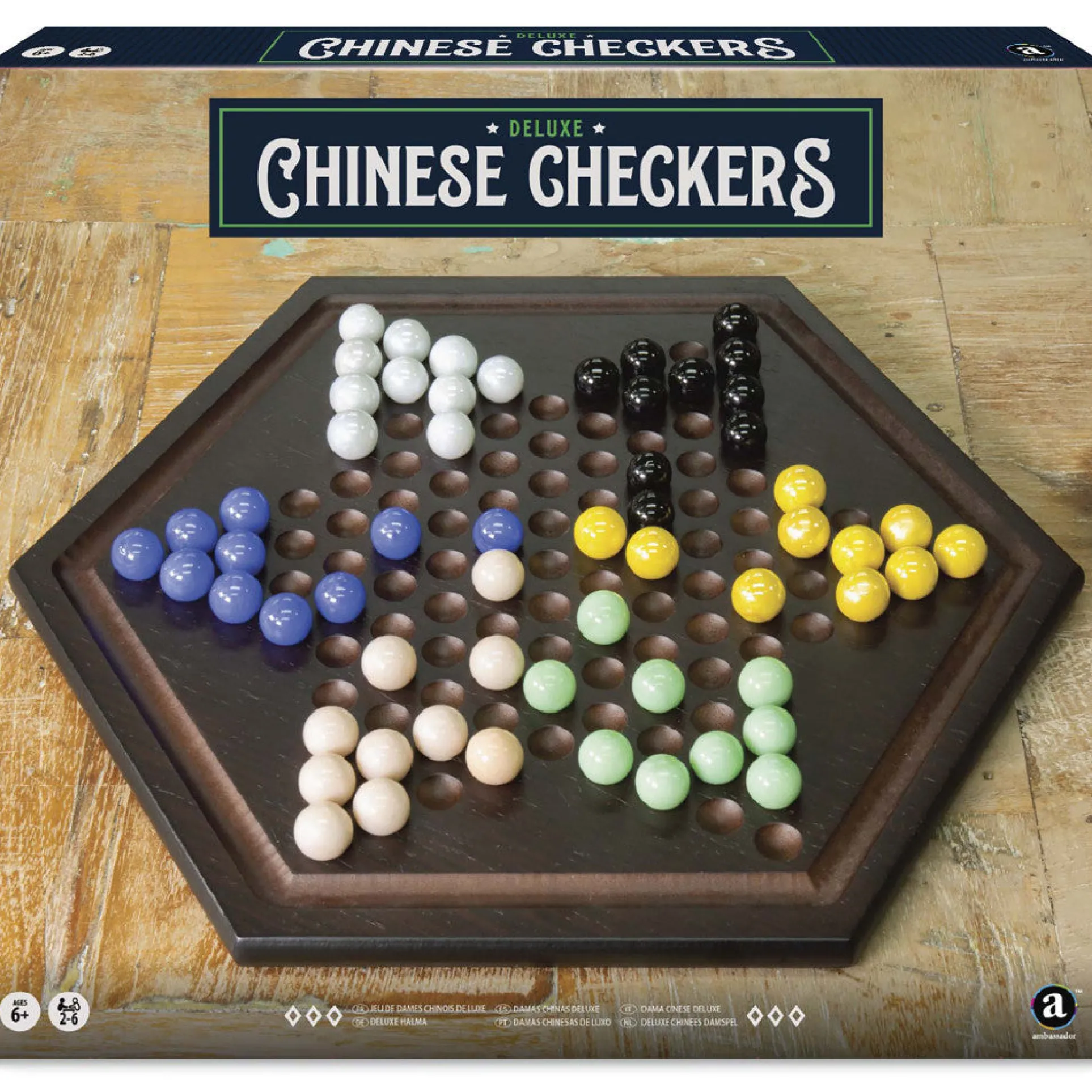 Craftsman Deluxe Chinese Checkers Wooden Game Set