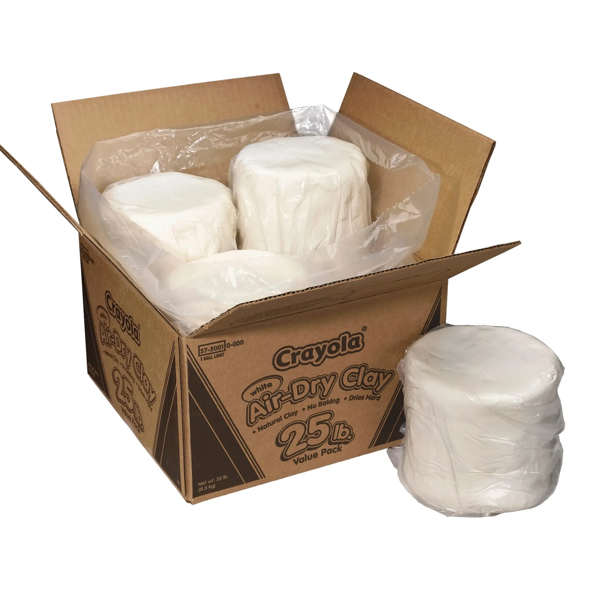Crayola Air-Dry Clay Bulk Pack - 25 lbs, Natural White