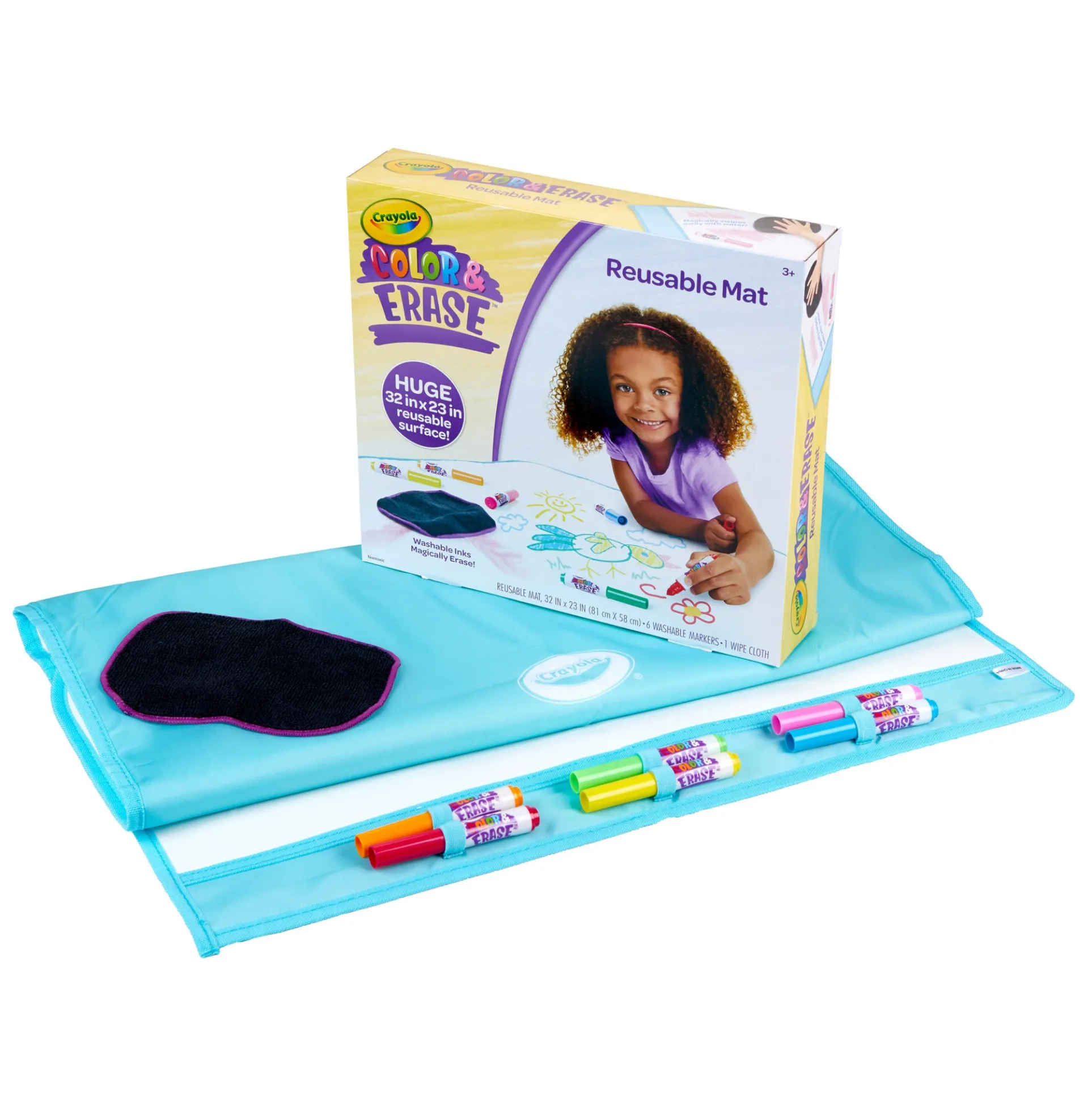Crayola Color & Erase Reusable Mat with Washable Markers