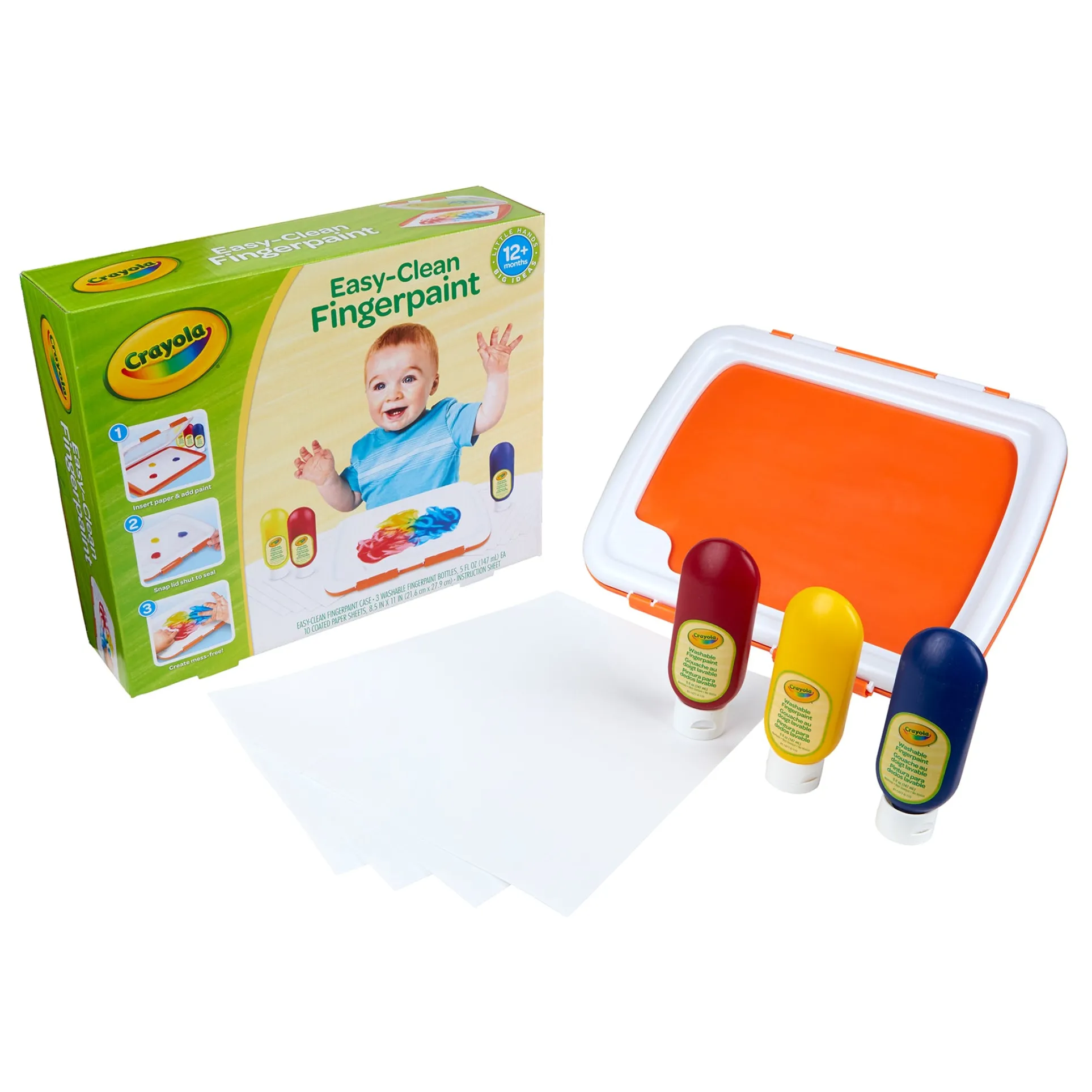 Crayola Easy-Clean Fingerpaint Set - Vibrant Toddler Art Kit