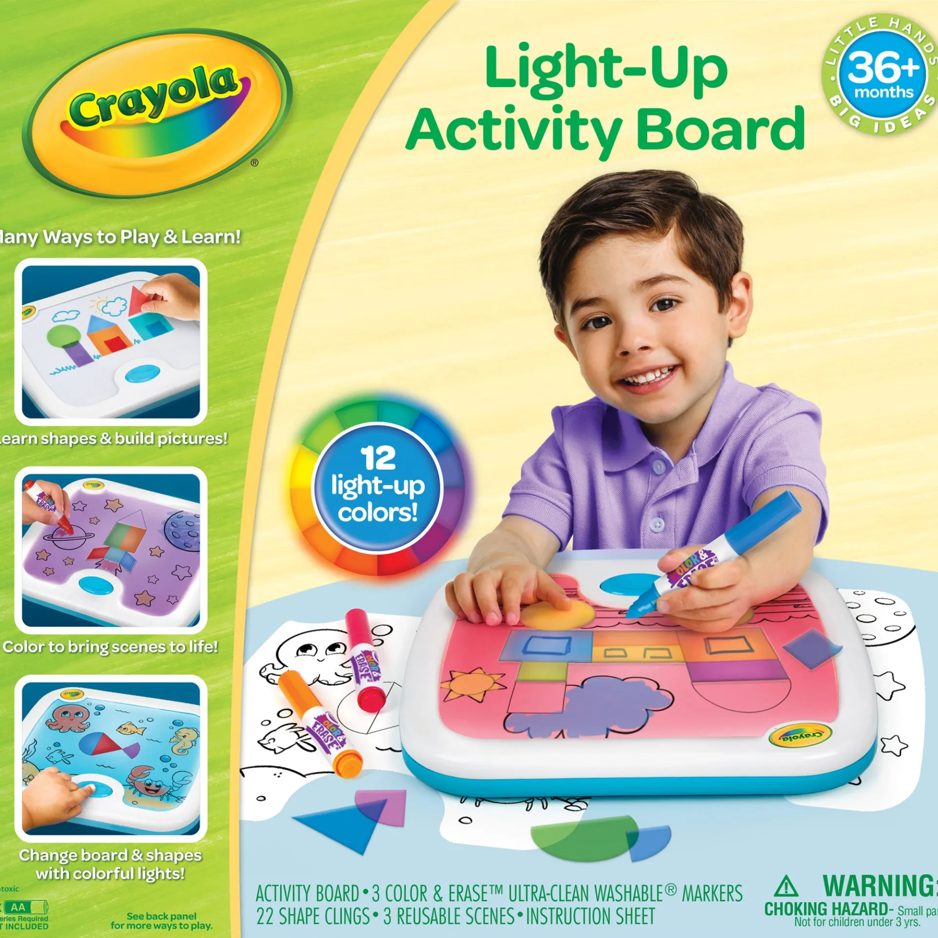 Crayola Light-Up Activity Board Shape and Color Exploration Set