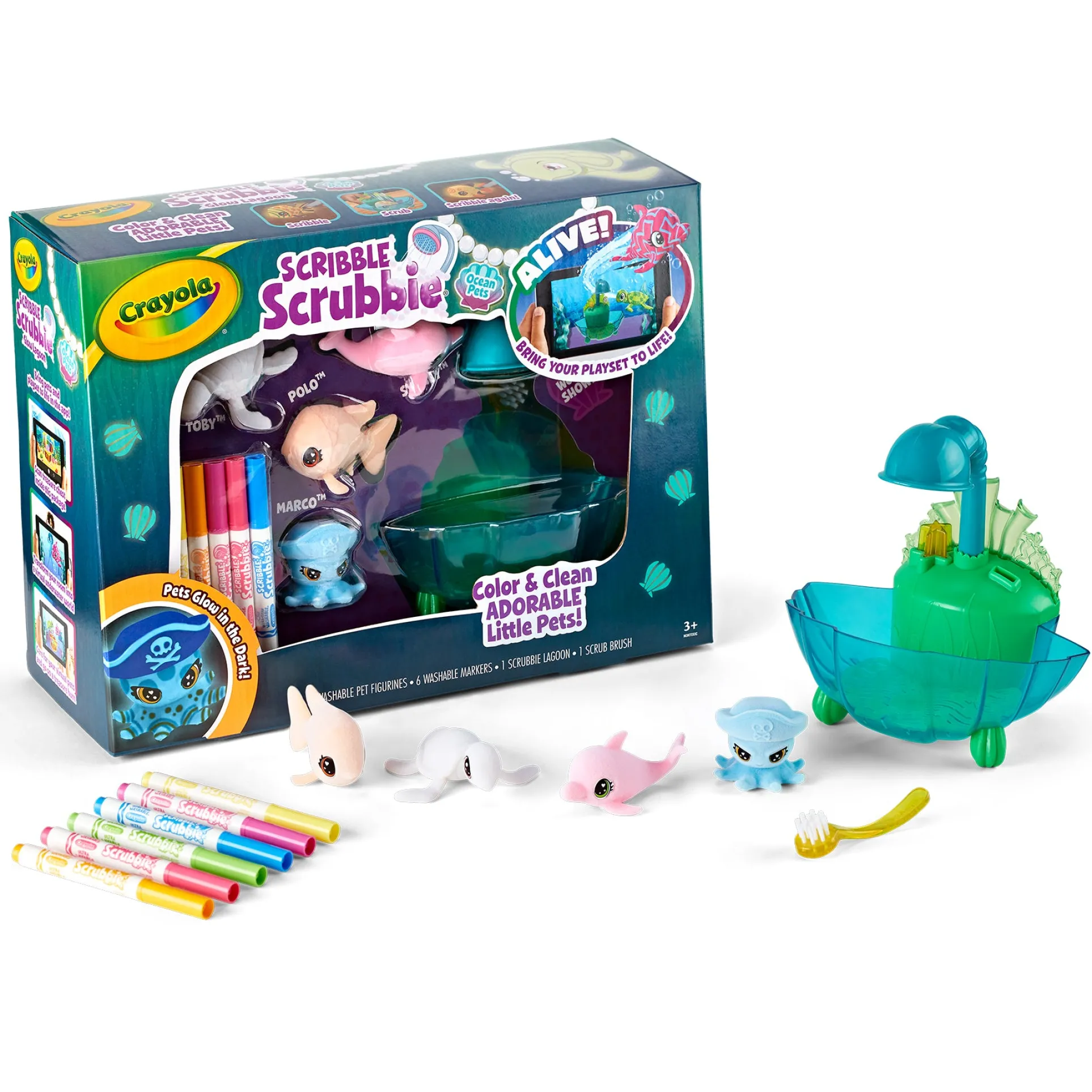Crayola Scribble Scrubbie Ocean Pets Glow Lagoon Playset