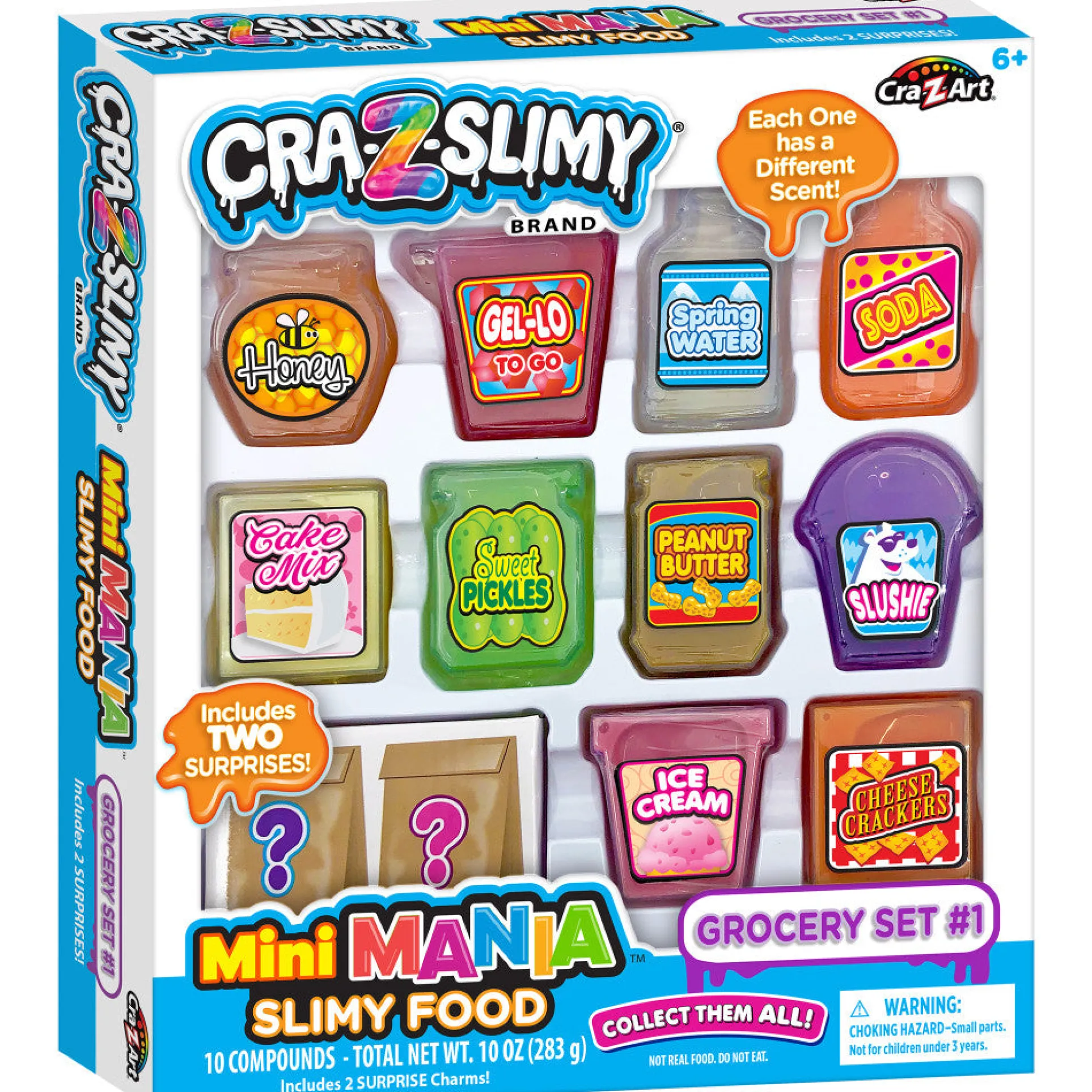 Cra-Z-Art Cra-Z-Slimy Mini Mania Slimy Food Grocery Set - 10 Scented Slimes