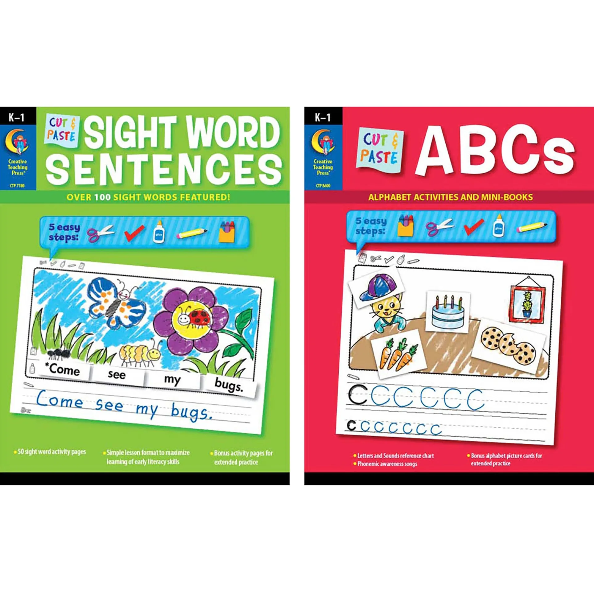 Creative Teaching Press Cut & Paste ABCs & Sight Words Learning Set