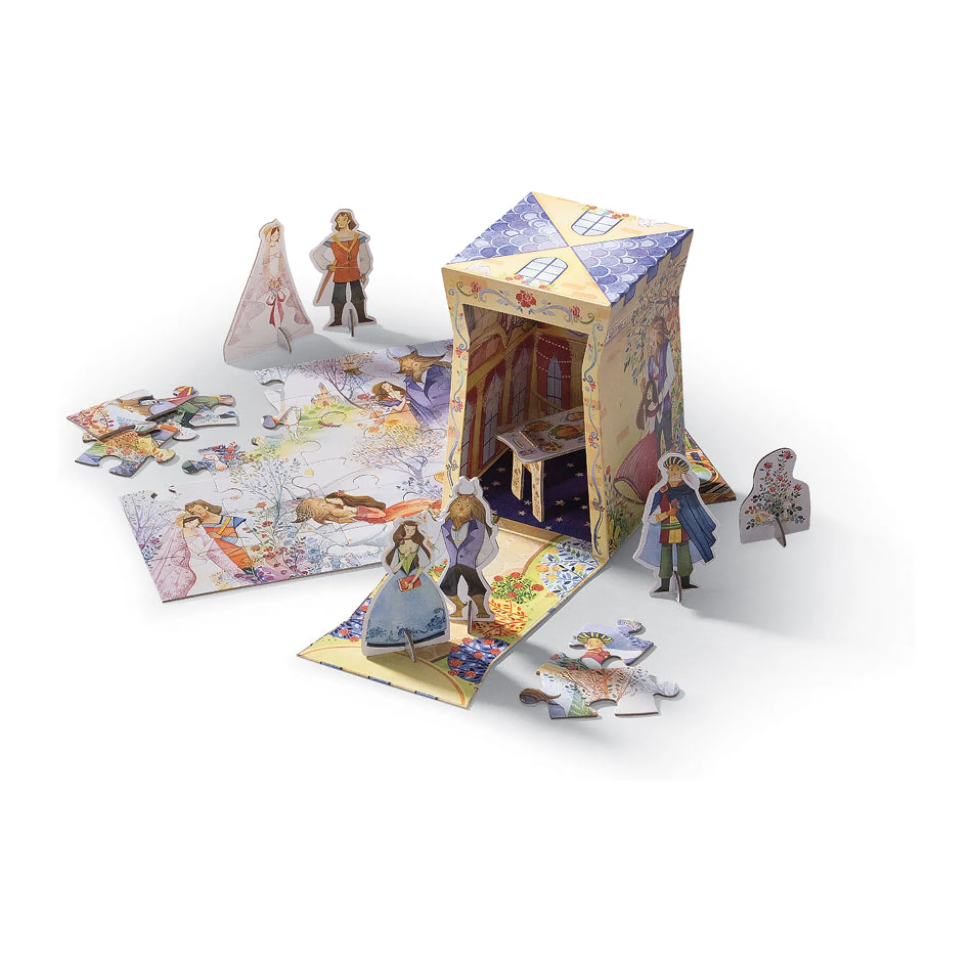 Crocodile Creek Beauty and the Beast 36-Piece Story Puzzle and Play Set