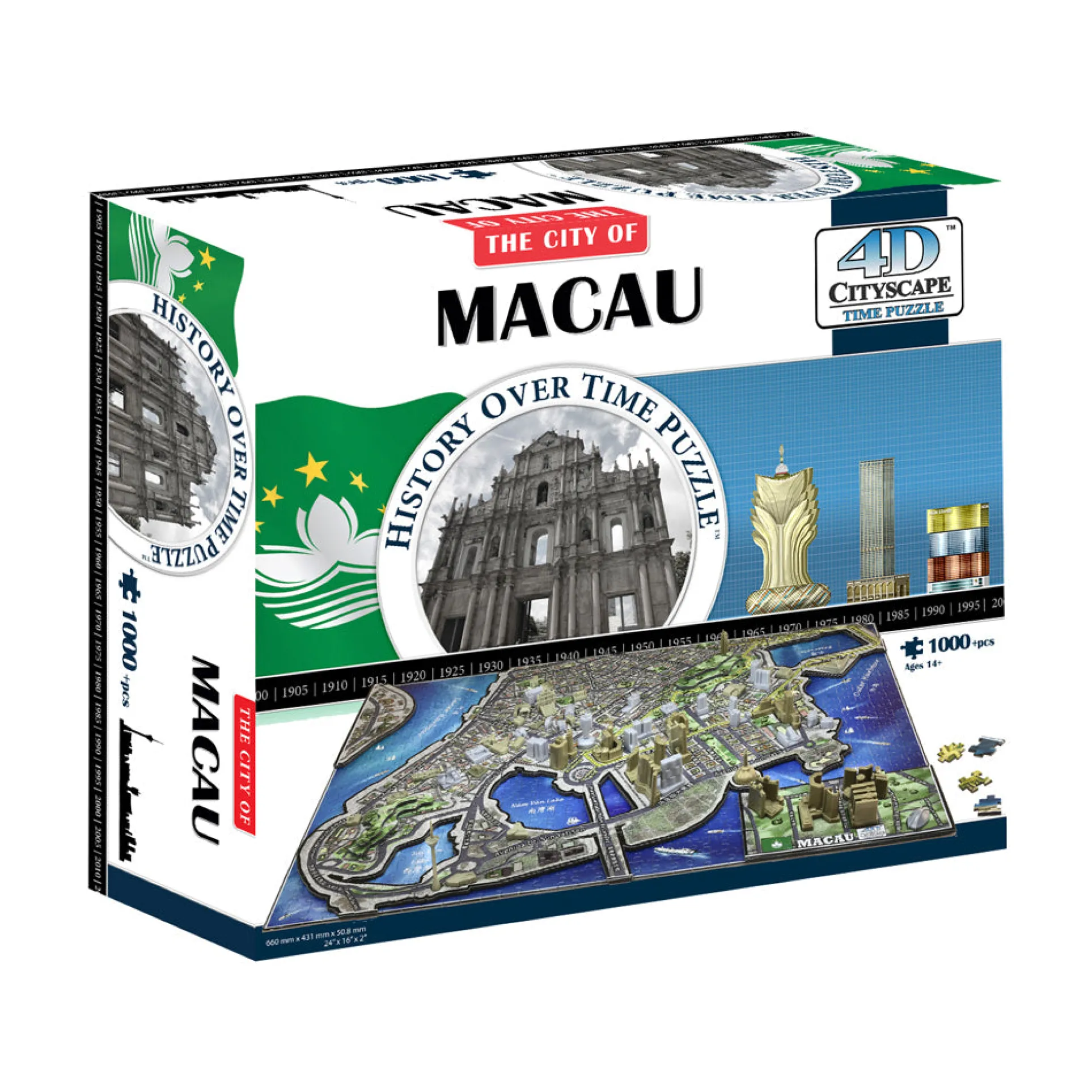 4D Cityscape Time Puzzle - Macau, China: 1000 Pieces