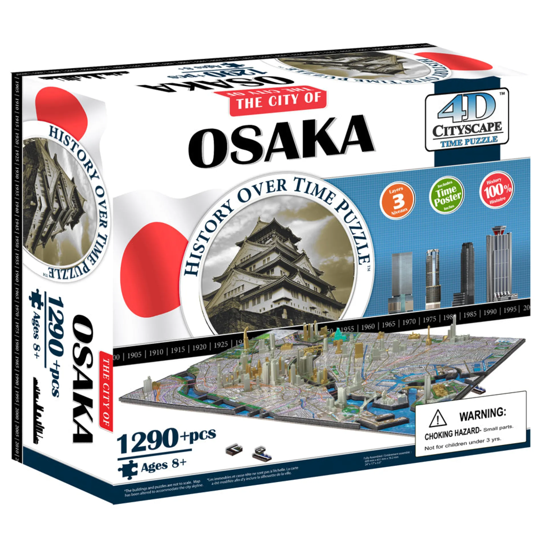 4D Cityscape Time Puzzle - Osaka, Japan - 1290+ pc