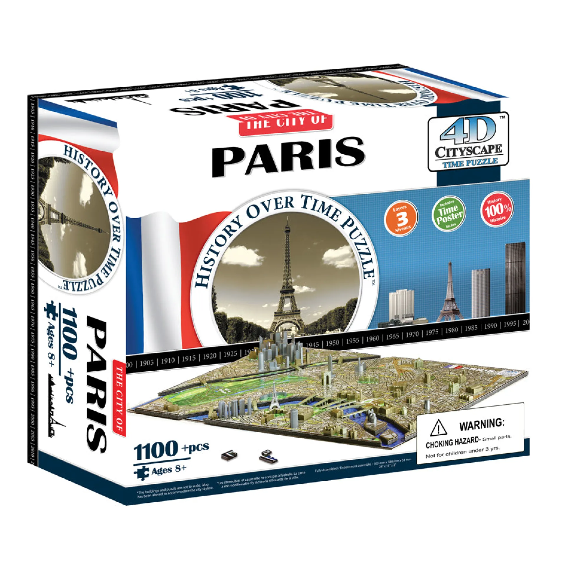 4D Cityscape Time Puzzle - Paris, France - 870+ pc