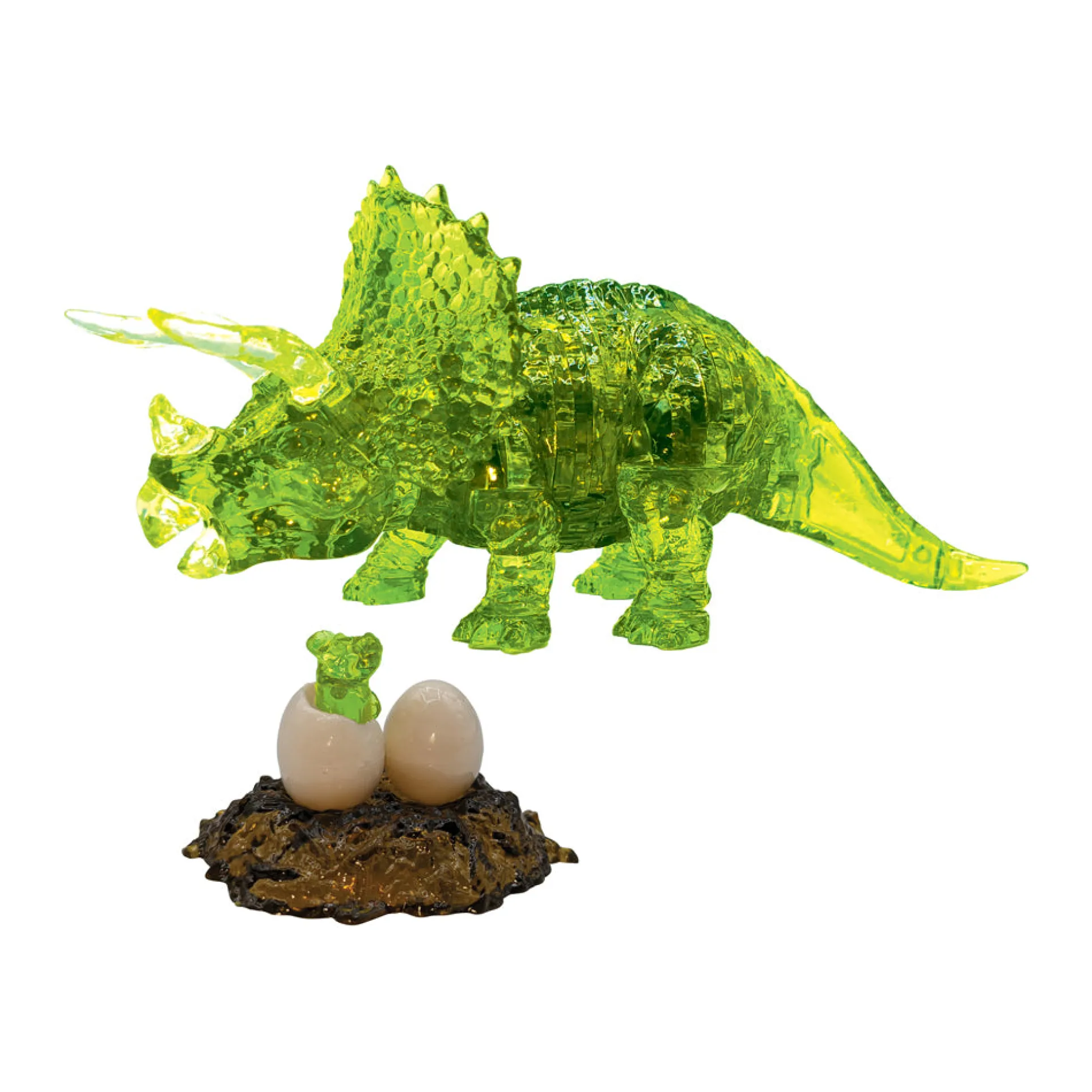 3D Crystal Puzzle - Triceratops & Baby: Enigmatic 61 Piece Set