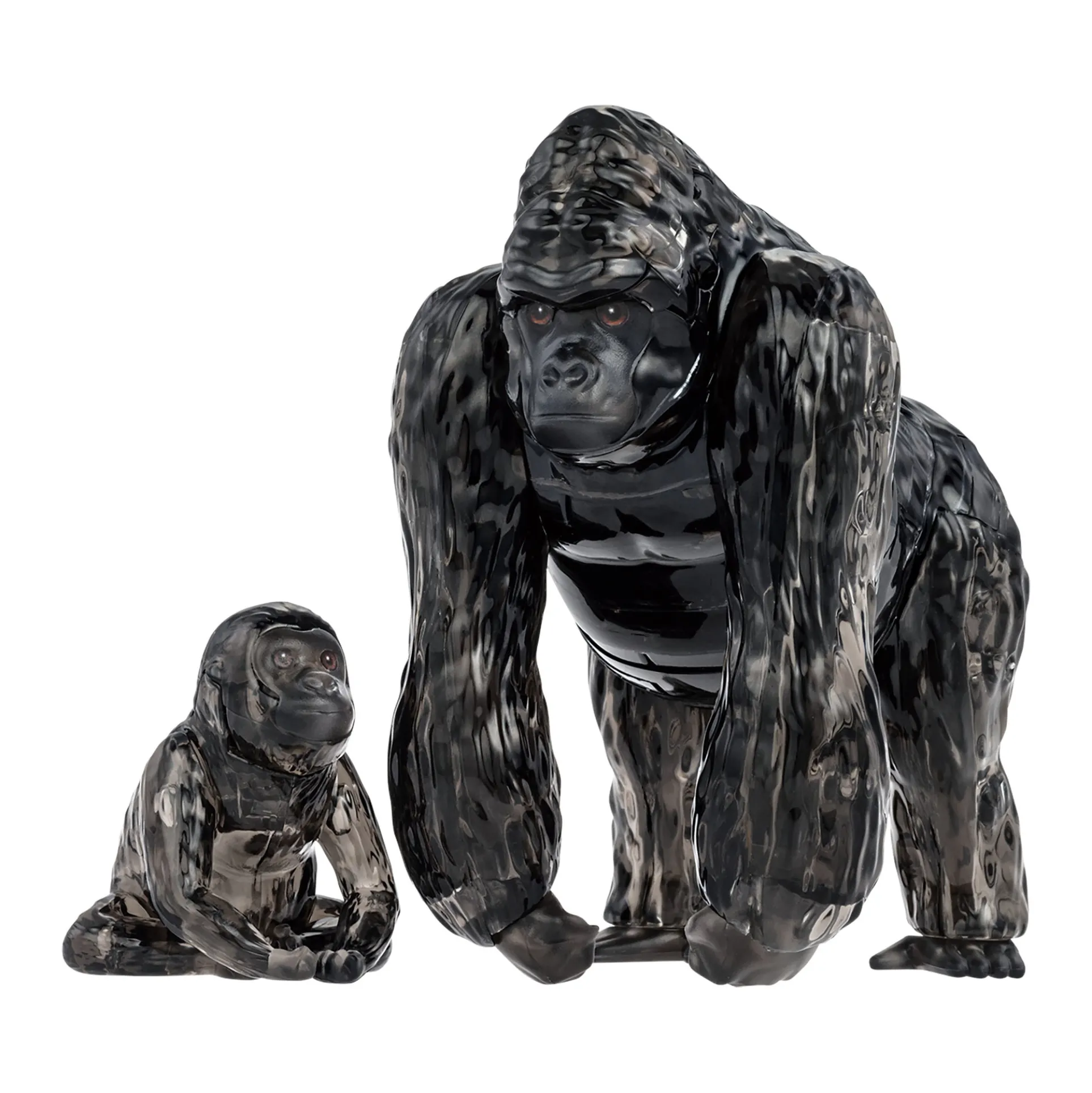 3D Crystal Puzzle - Gorilla and Baby (Black): 48 Pcs