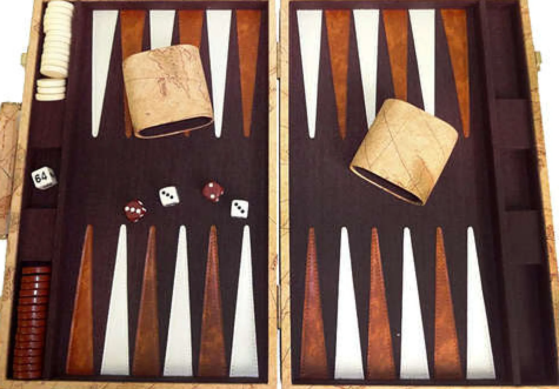 Deluxe Antique Map Backgammon Attache Set by Go! Games