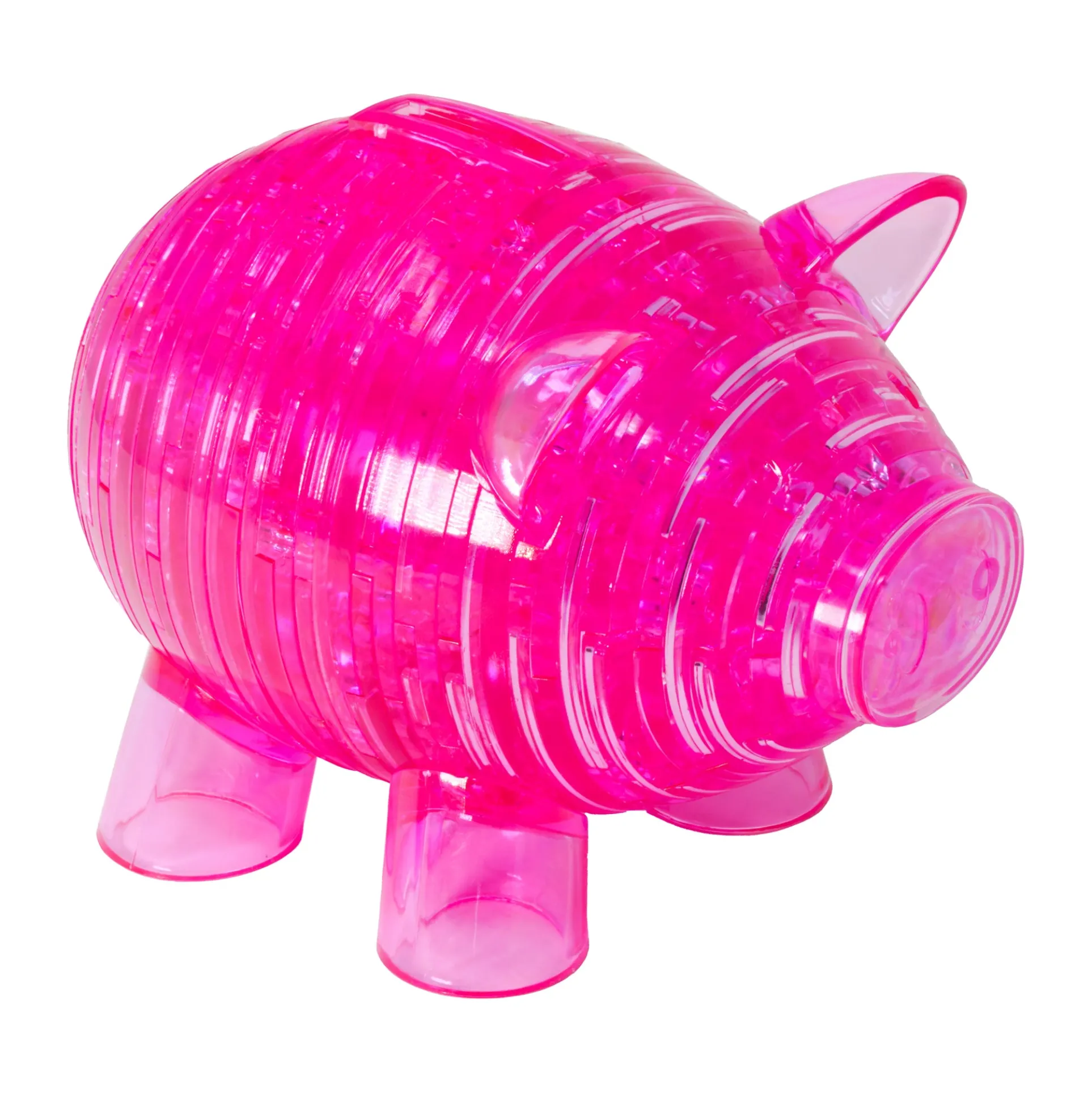 Deluxe Crystal Piggy Bank Kit - Hot Pink, 93 Piece 3D Puzzle