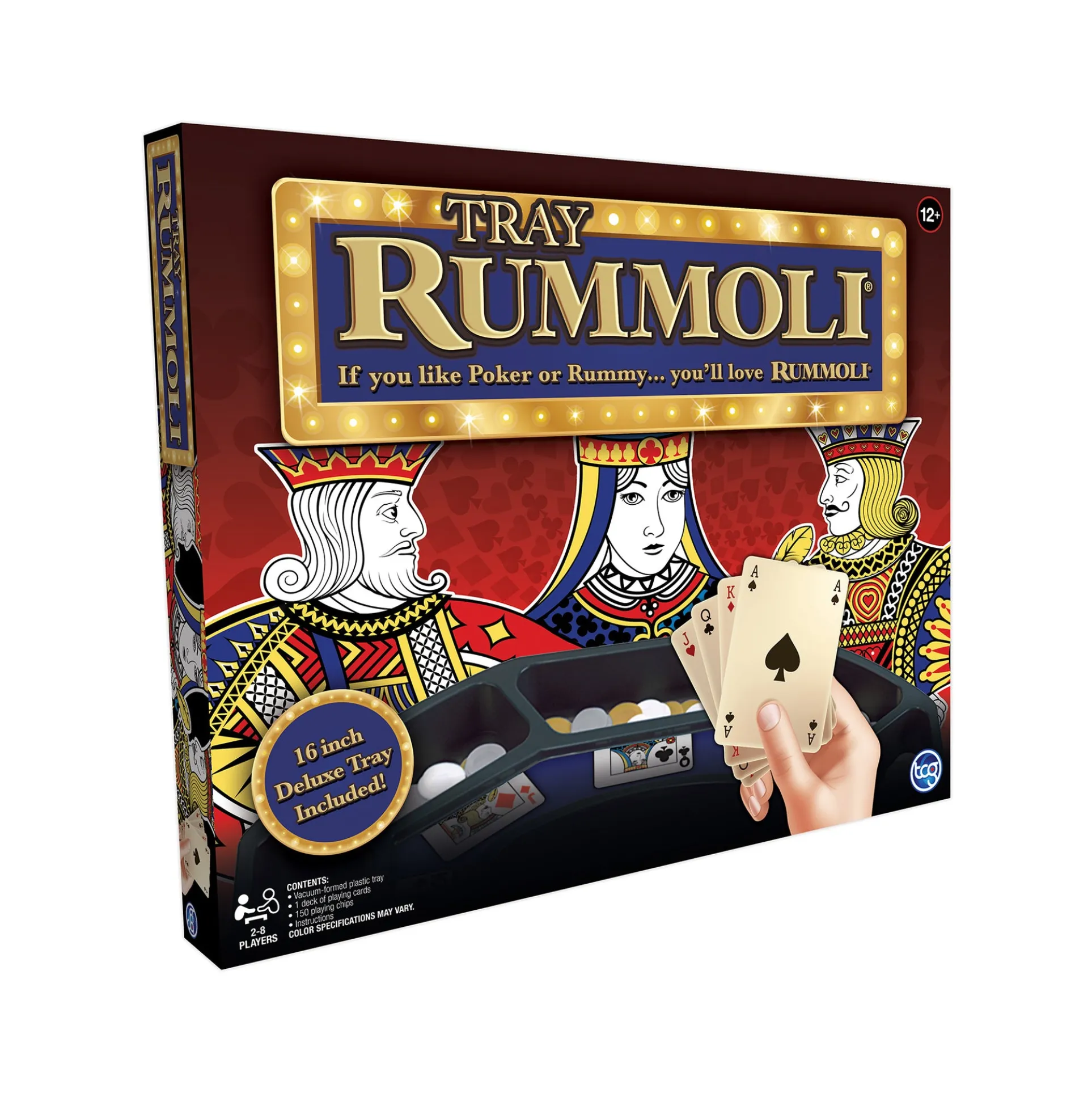 Deluxe TRAY RUMMOLI Board and Card Game Hybrid