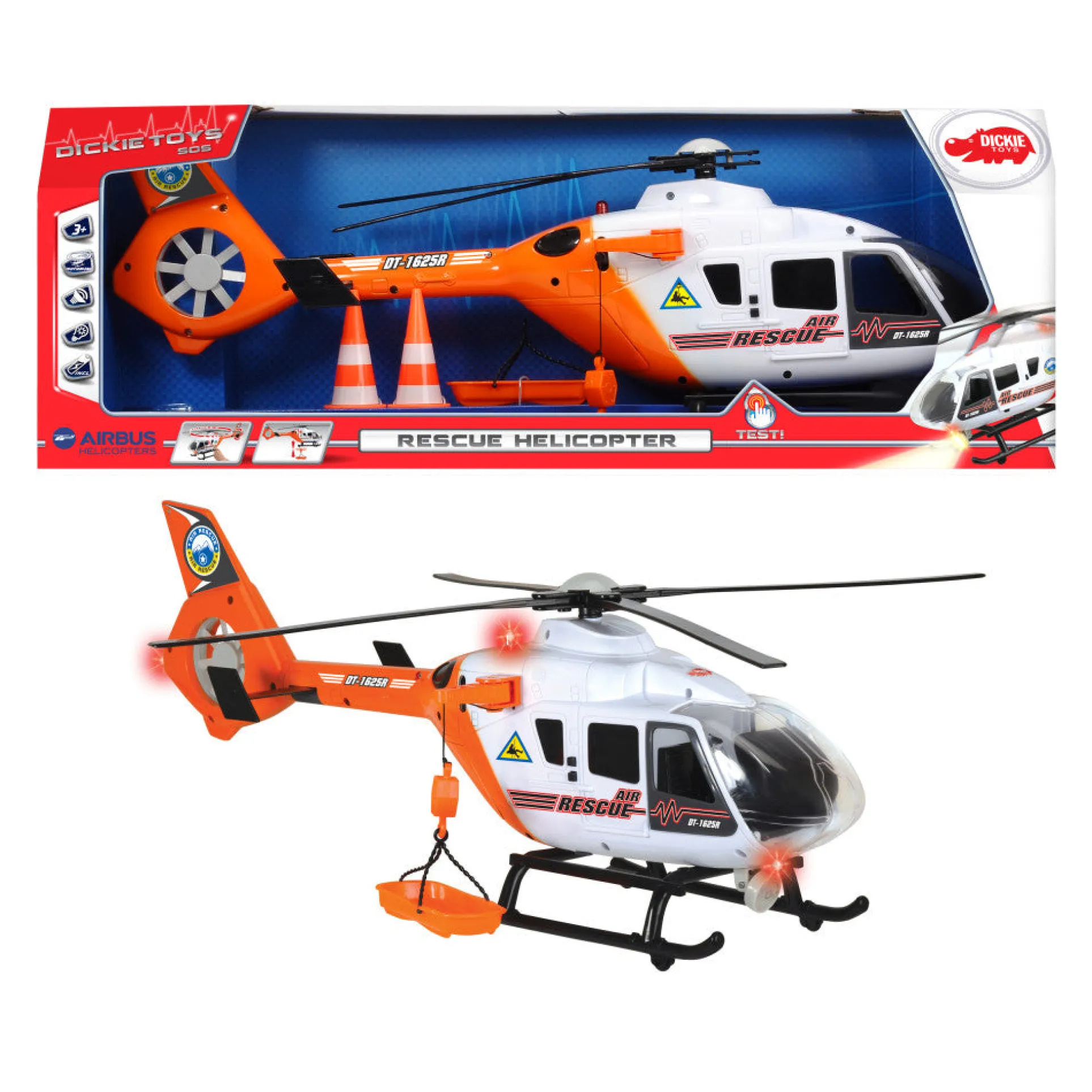 Dickie Toys 25" SOS Rescue Helicopter with Lights and Sounds