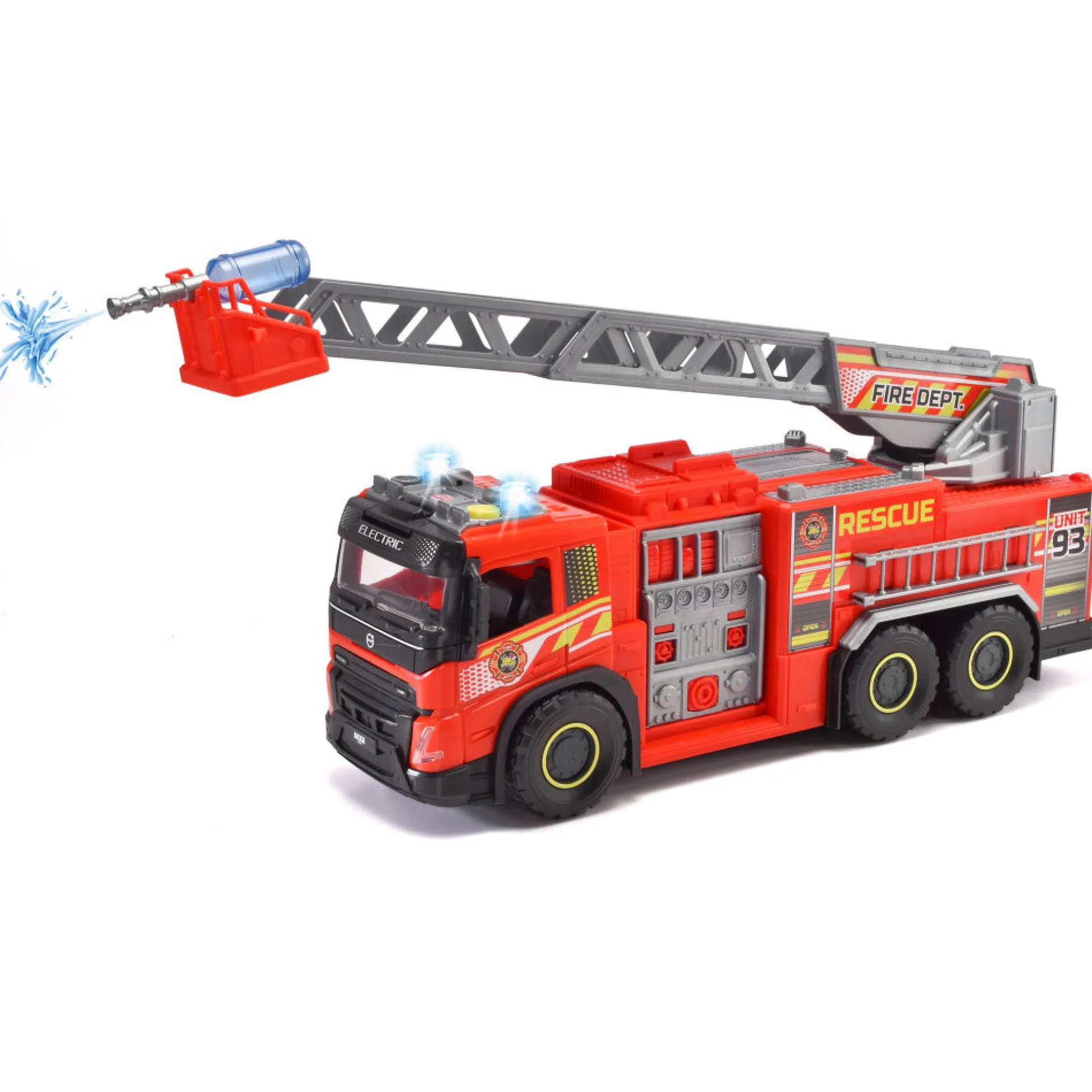 Dickie Toys 22" Volvo FMX Giant Fire Truck, Red - Interactive Rescue Vehicle, Ages 3+