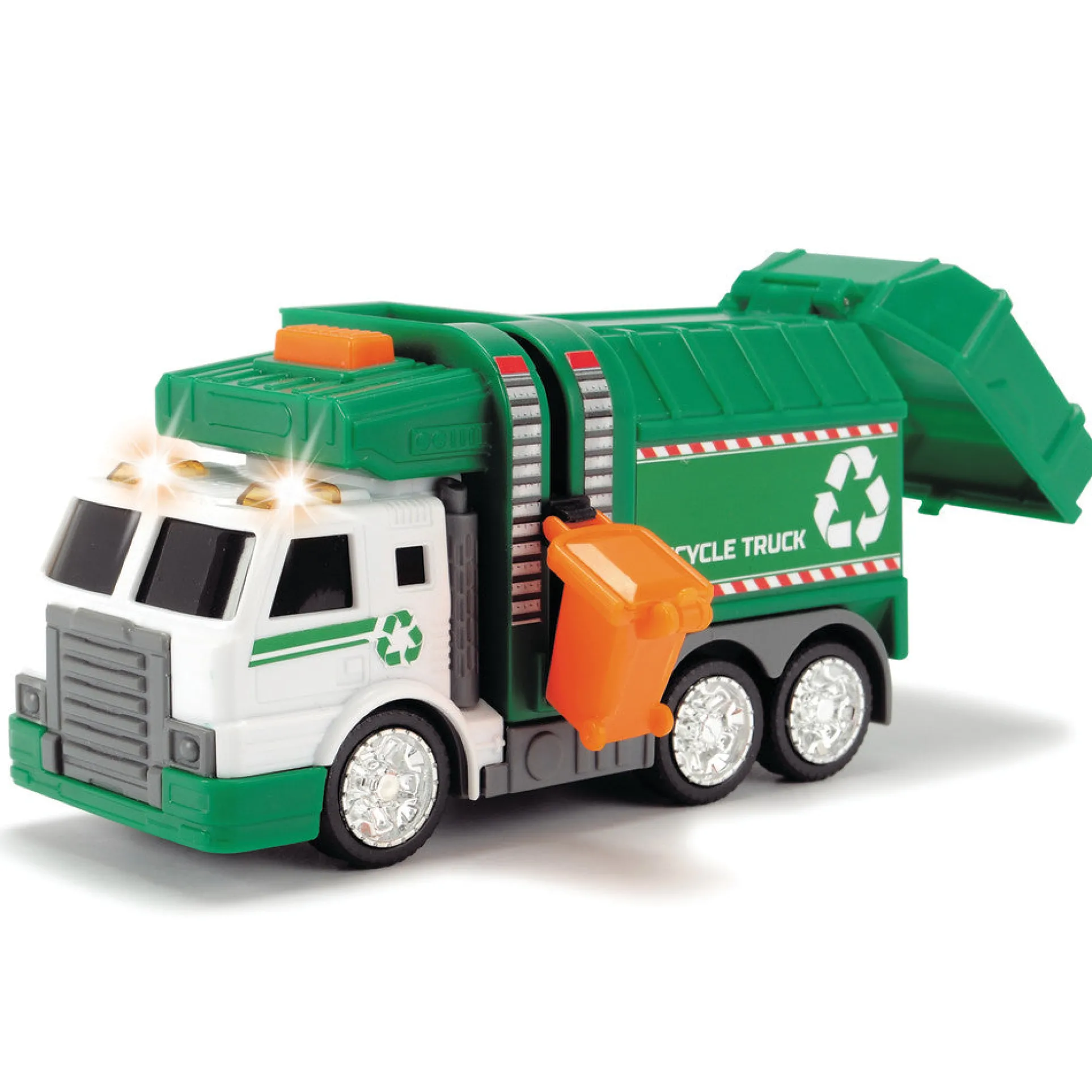 Dickie Toys Eco Series Freewheeling Recycling Truck with Lights and Sounds