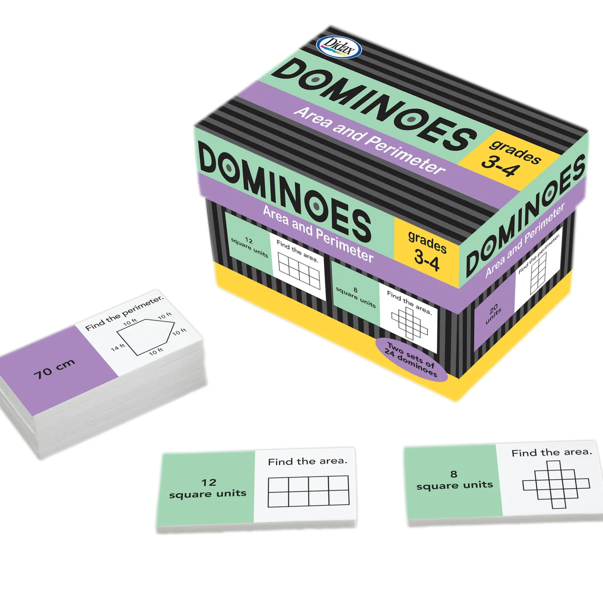 Didax Area and Perimeter Foam Dominoes Set - Educational Math Game