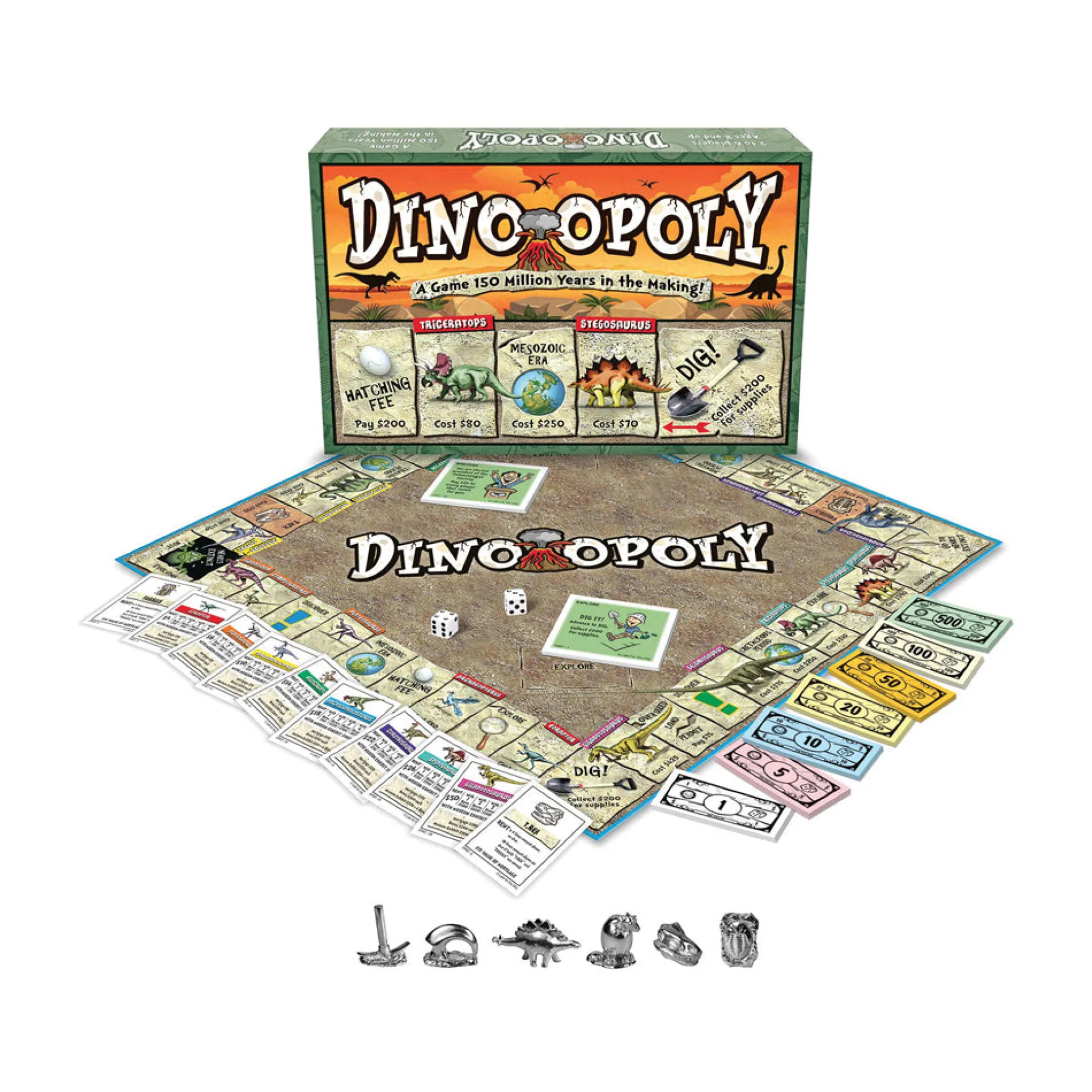 Dino-Opoly Prehistoric Dinosaur Trading Board Game