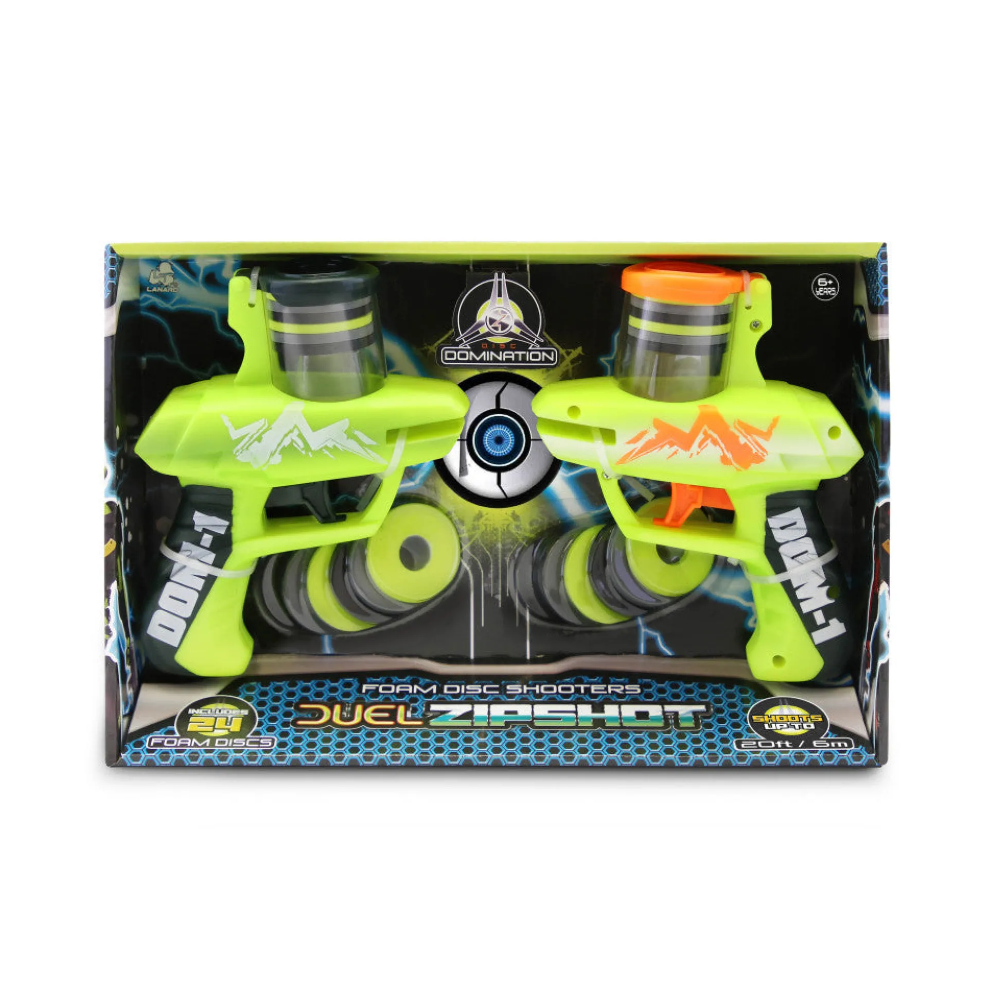 Disc Domination Duel Zip Shot Foam Disc Shooters - 2 Pack
