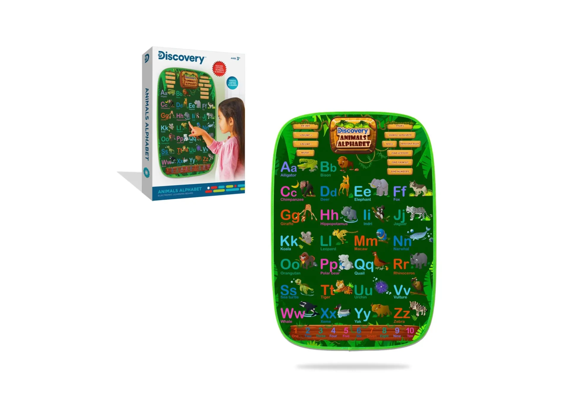 Discovery Kids 34-Piece Animal Alphabet Electronic Learning Board - Interactive Educational Toy