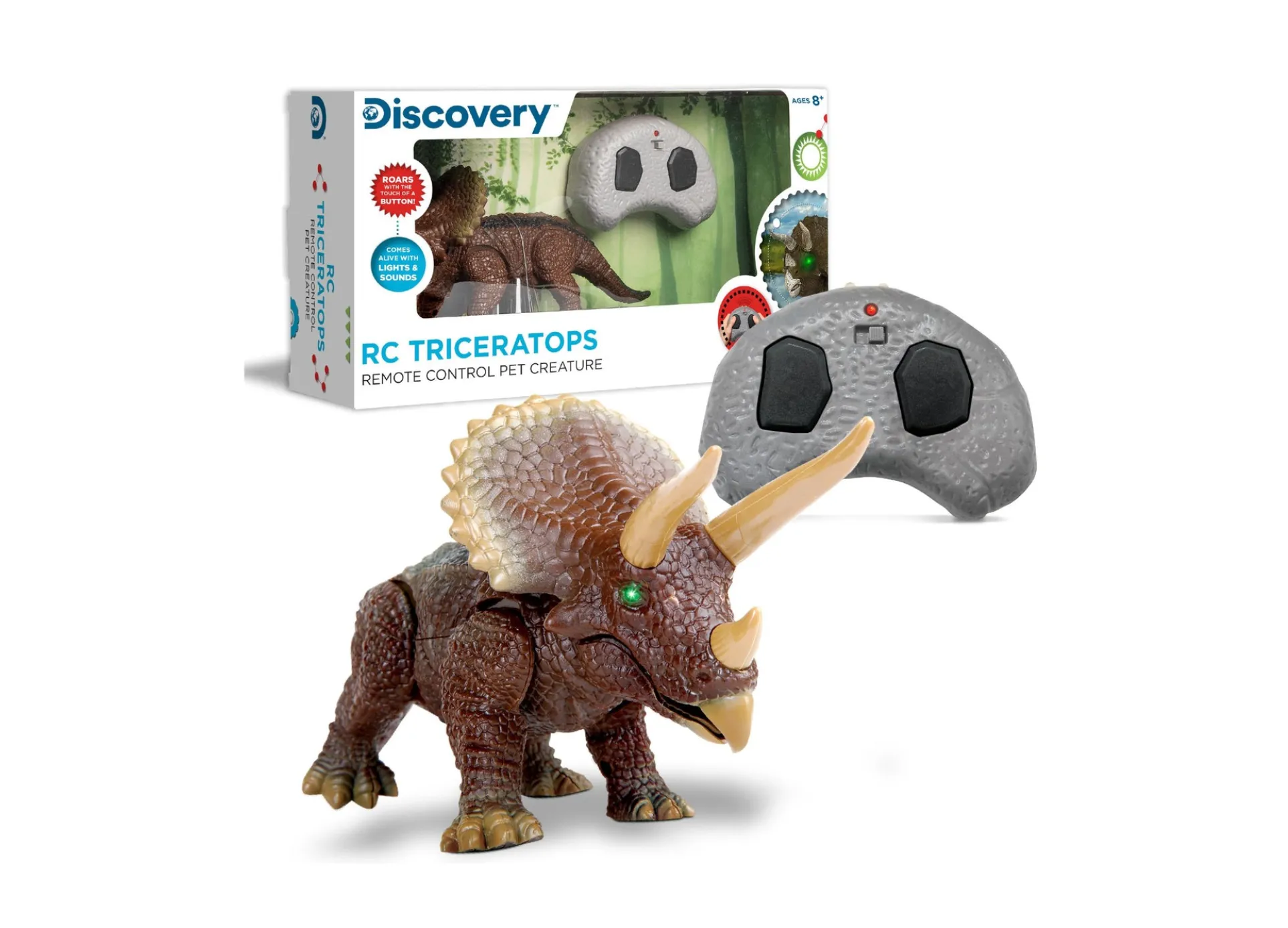 Discovery Kids Triceratops LED Infrared Remote Control Dinosaur Toy