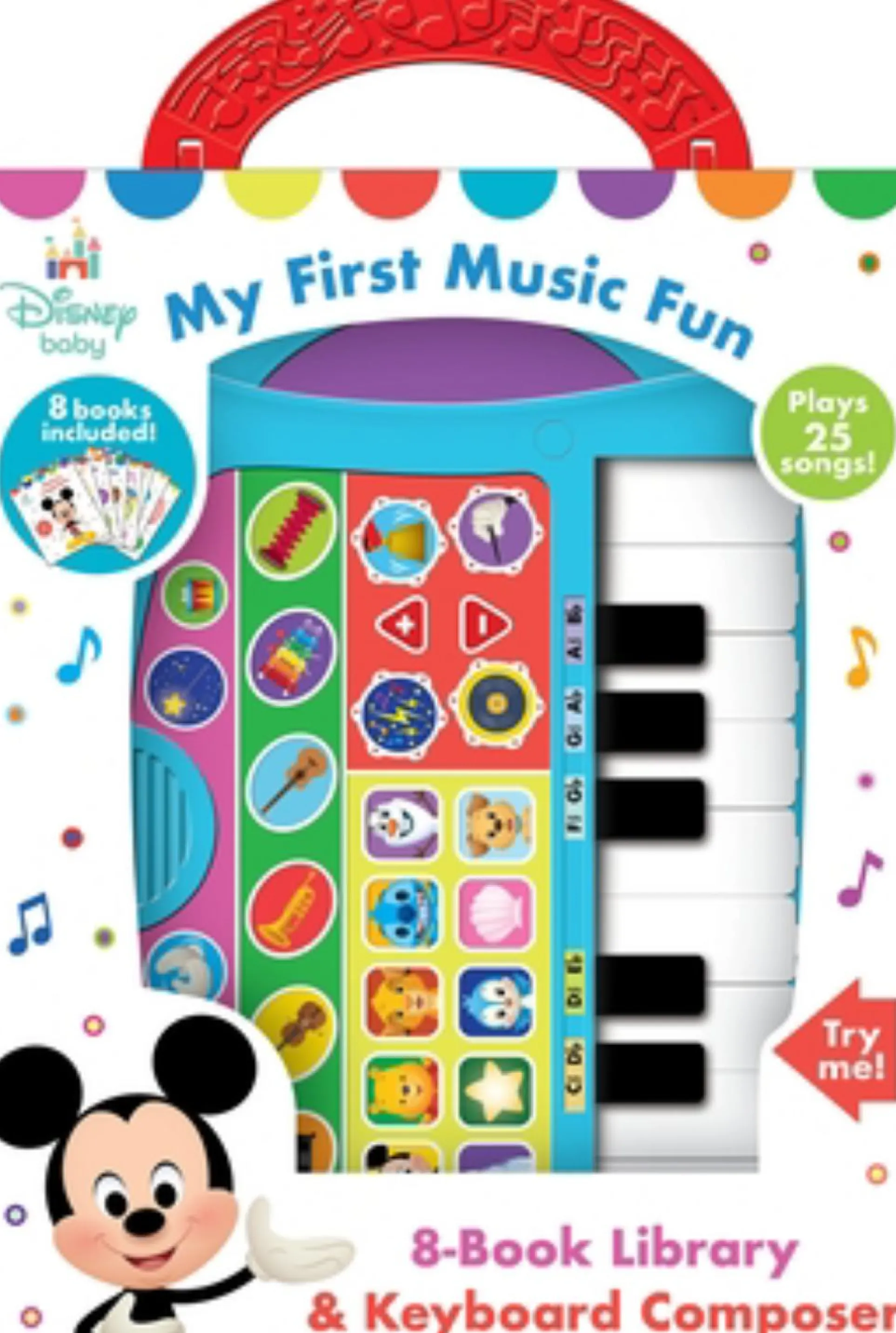 Disney Baby My First Music Fun 8-Book Library with Keyboard Composer
