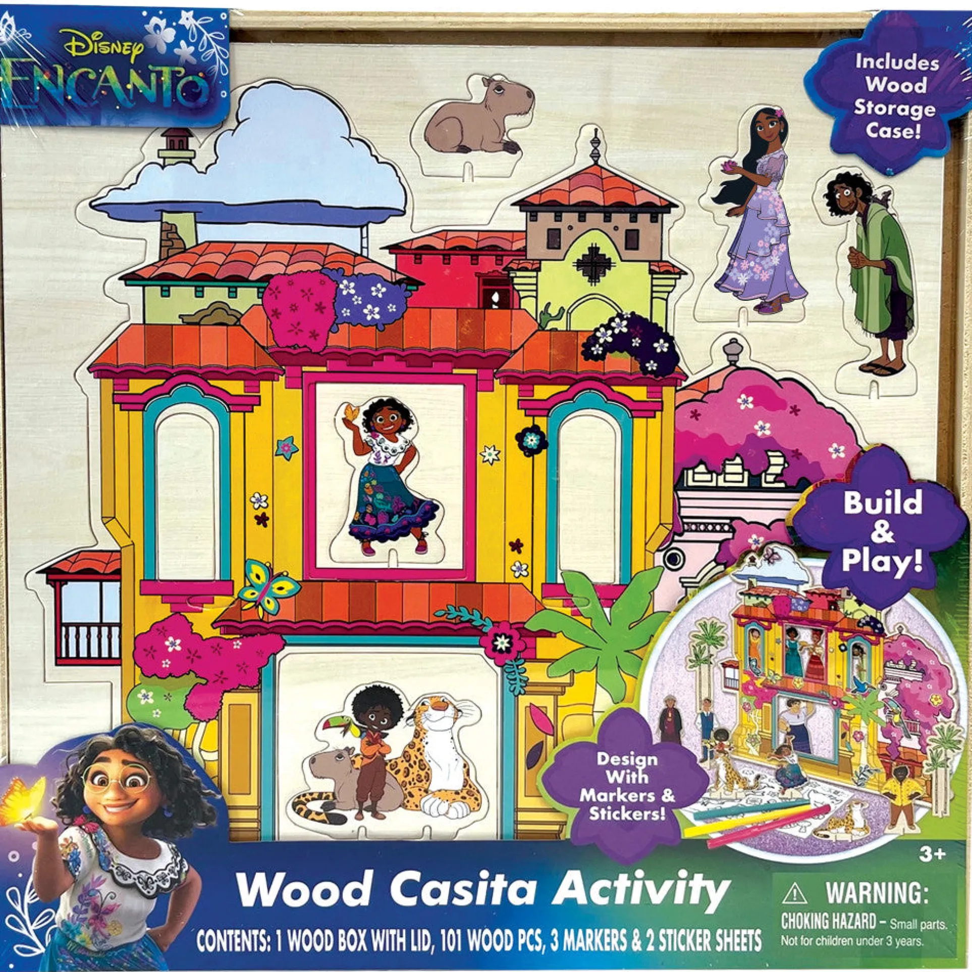 Disney Encanto Casita Wooden Activity Set - Creative Building & Decorating, Ages 3+