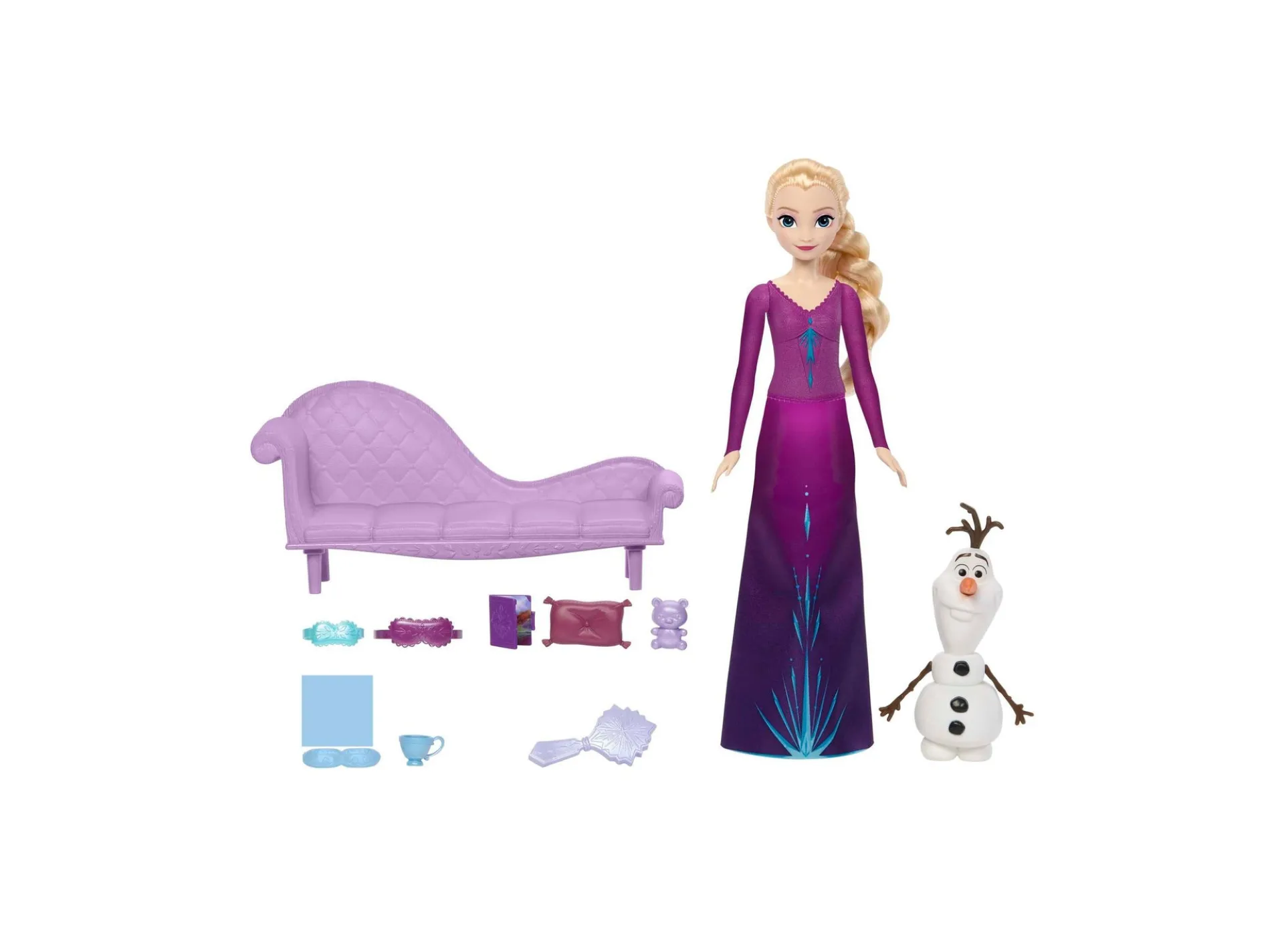 Disney Frozen Snow Dreams Elsa Doll with Olaf and Nighttime Accessories