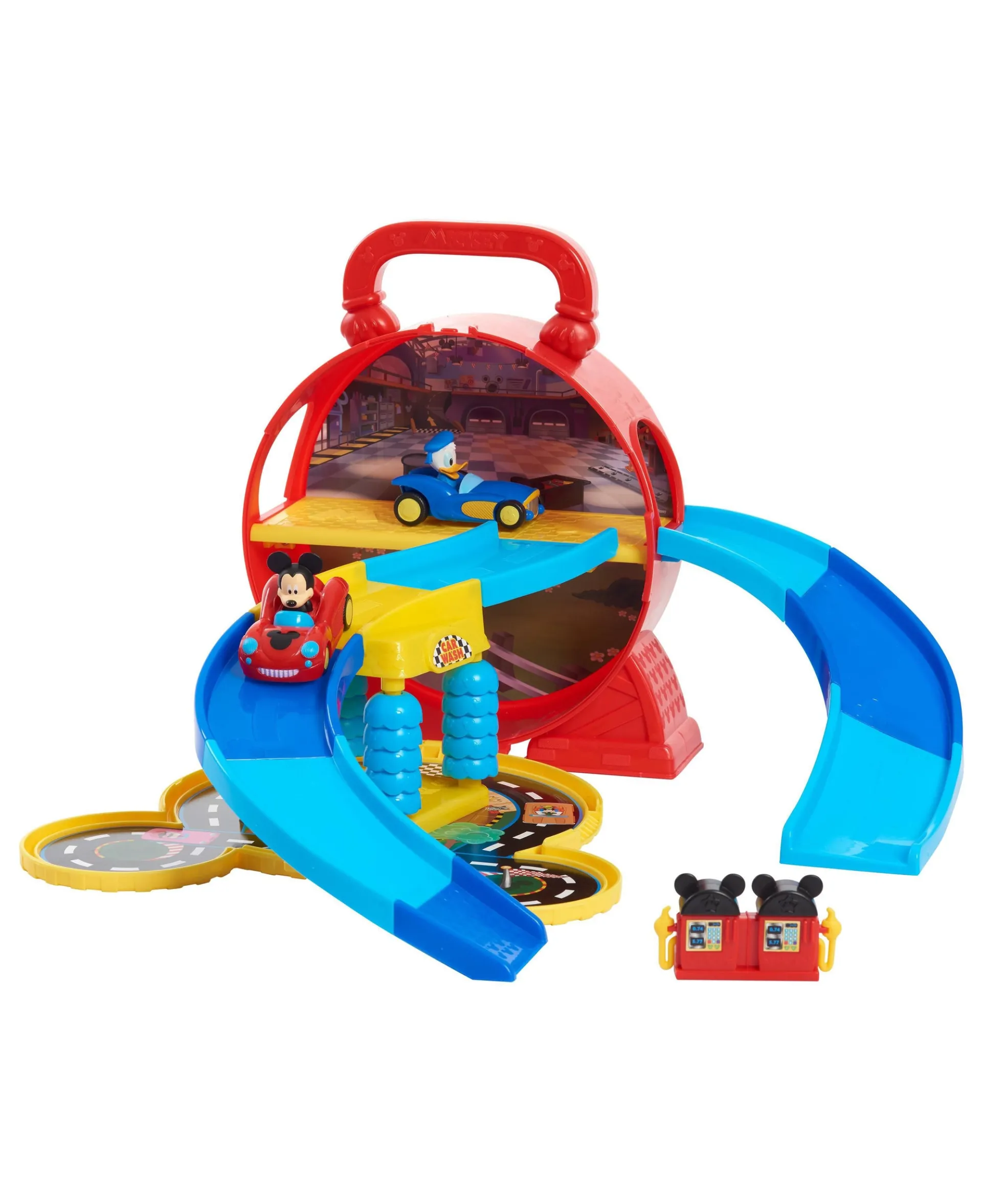Disney Junior Mickey Mouse Stow 'n Go Portable Playset with Diecast Vehicles