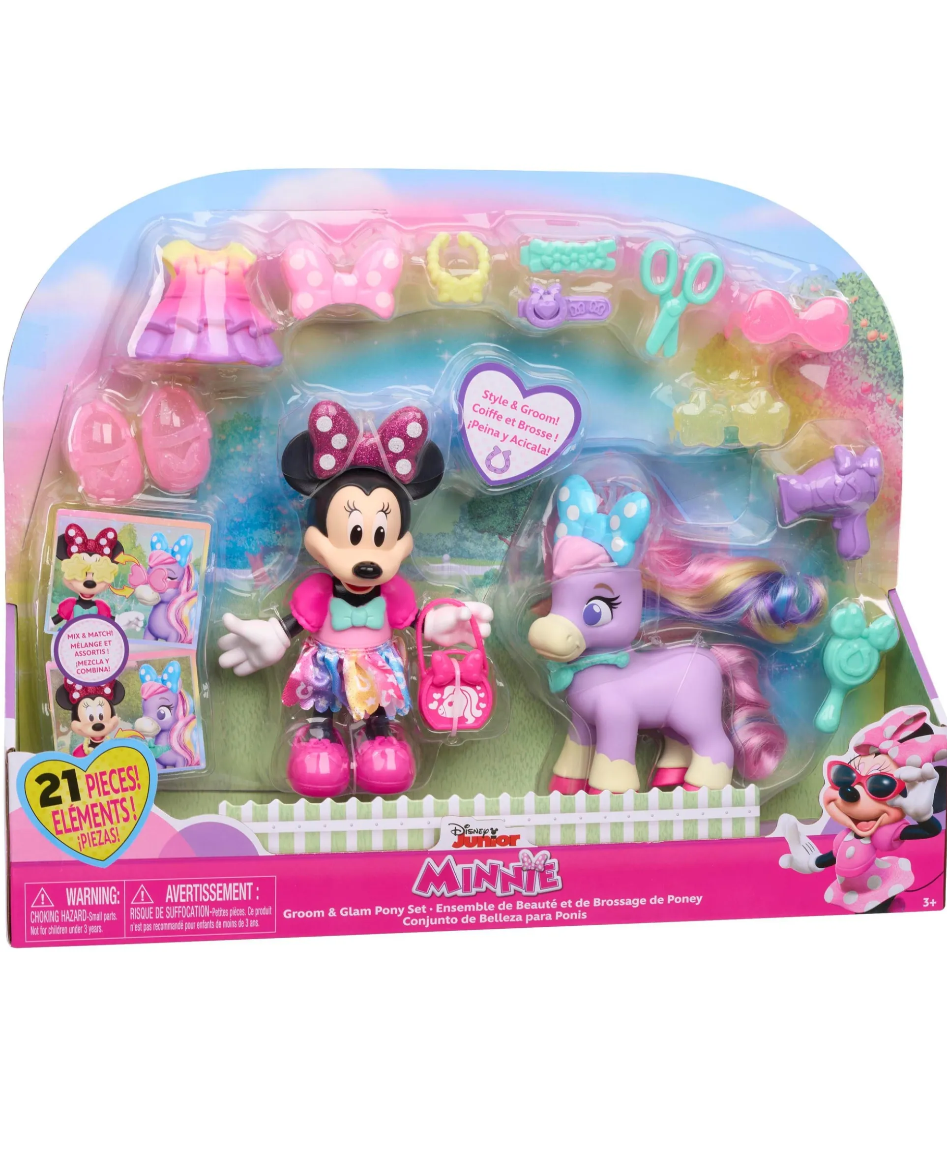 Disney Junior Minnie Mouse Groom Glam Pony Playset