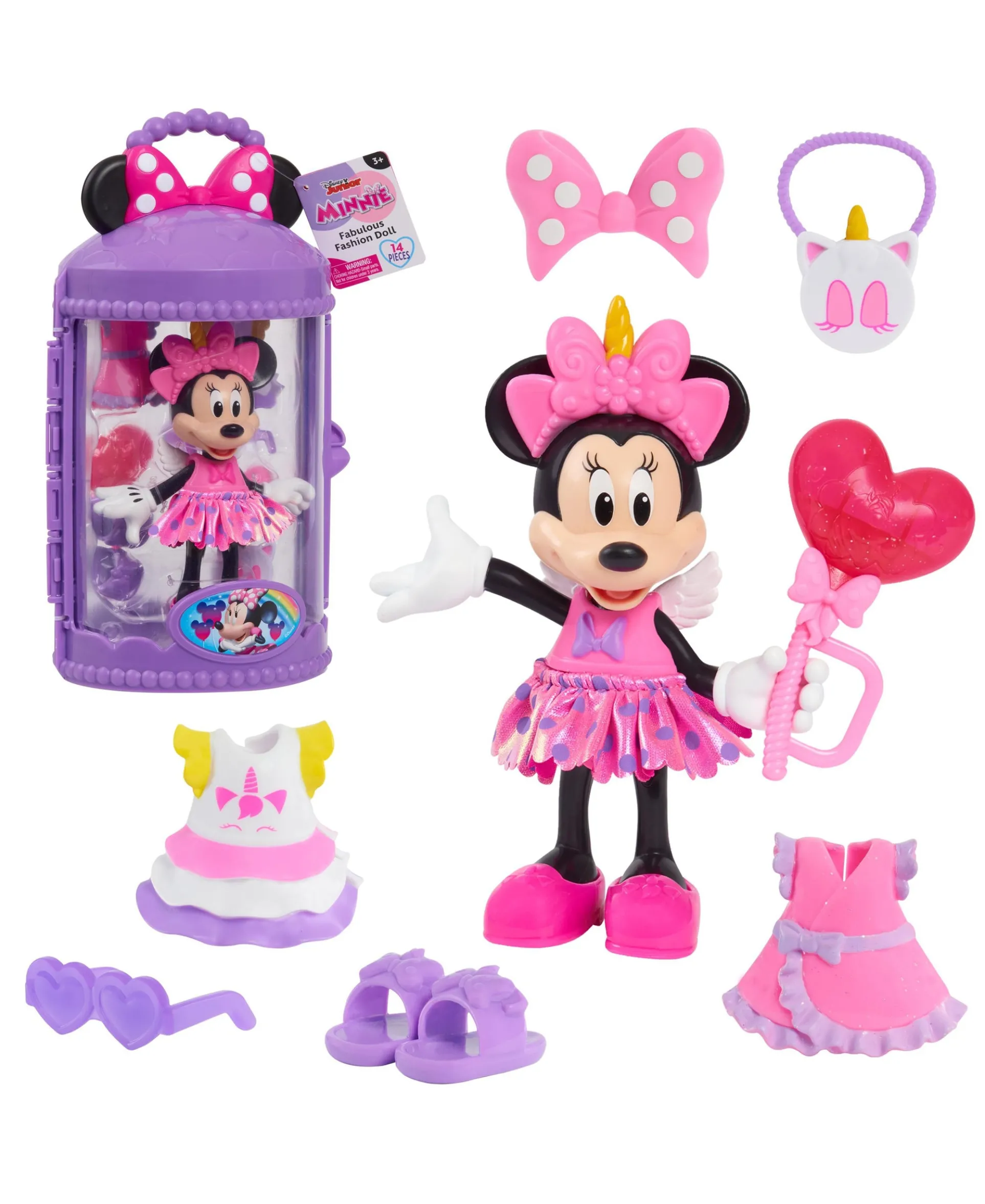 Disney Minnie Mouse Fashion Unicorn Doll - 13-Piece Set