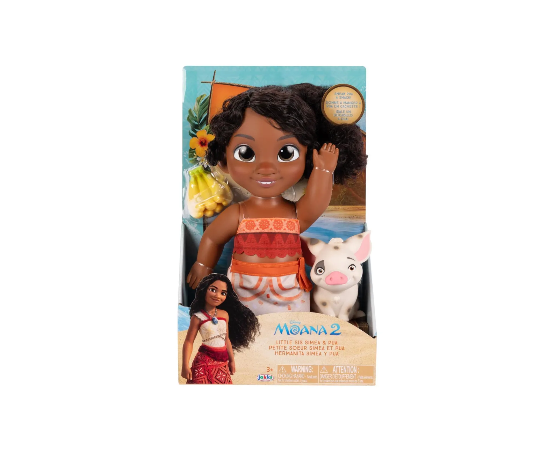 Disney Moana 2 Little Sis Simea 11 inch Playset with Pua Plush Companion
