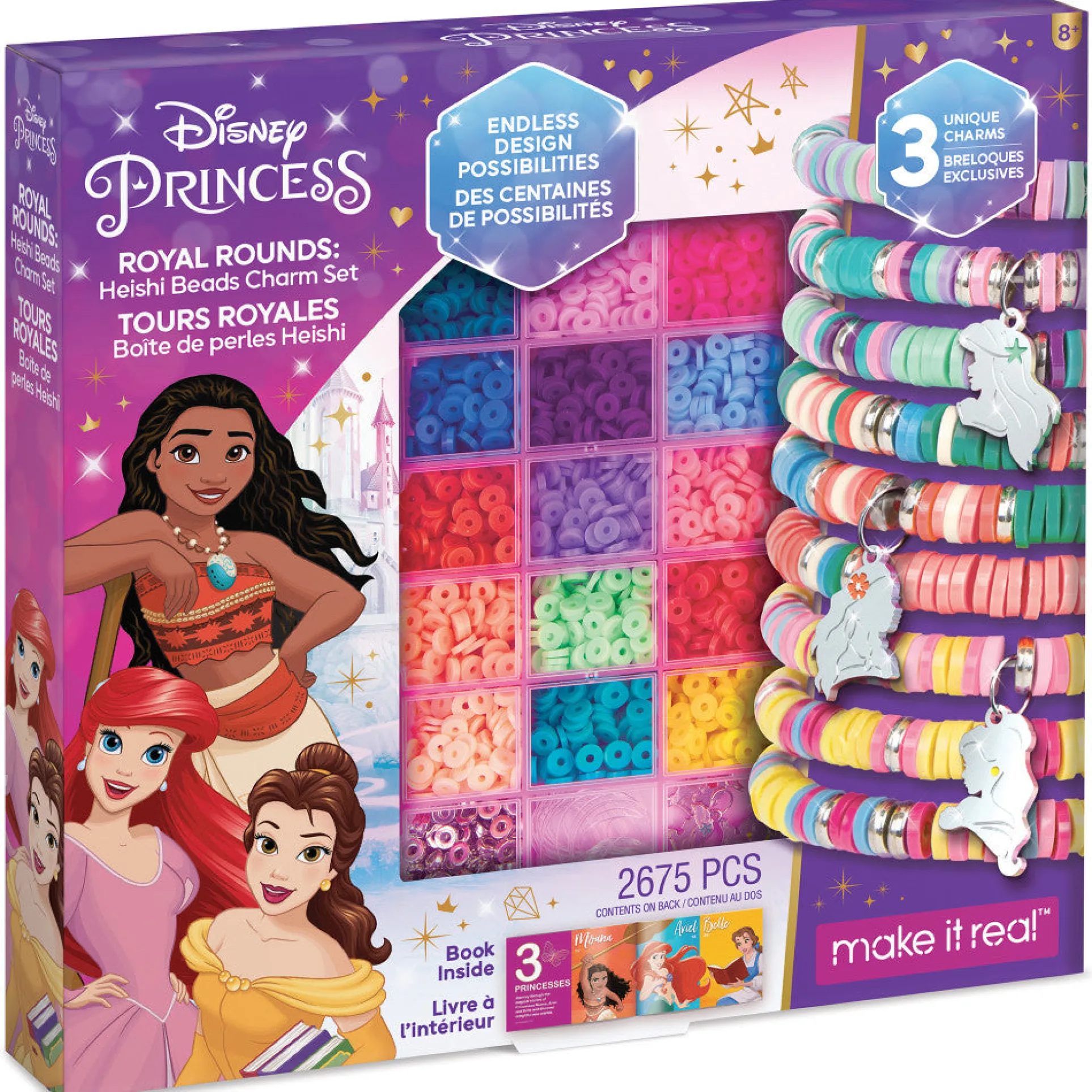 Disney Princess Royal Rounds Heishi Beads Jewelry Kit - Moana, Belle, Ariel