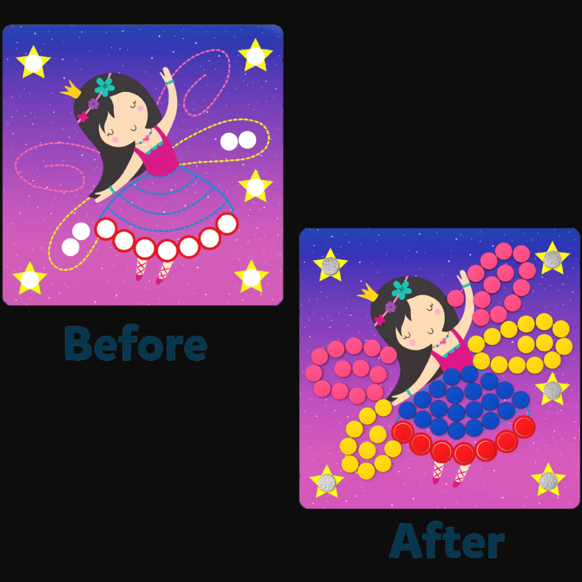 Dot It! Unicorn & Princess Sticker Art Kit - Magical Themes