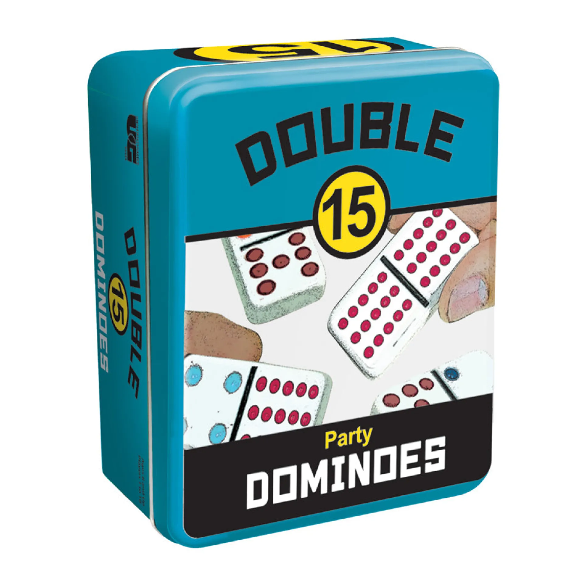 Double 15 Color Dot Dominoes Set with Durable Storage Tin