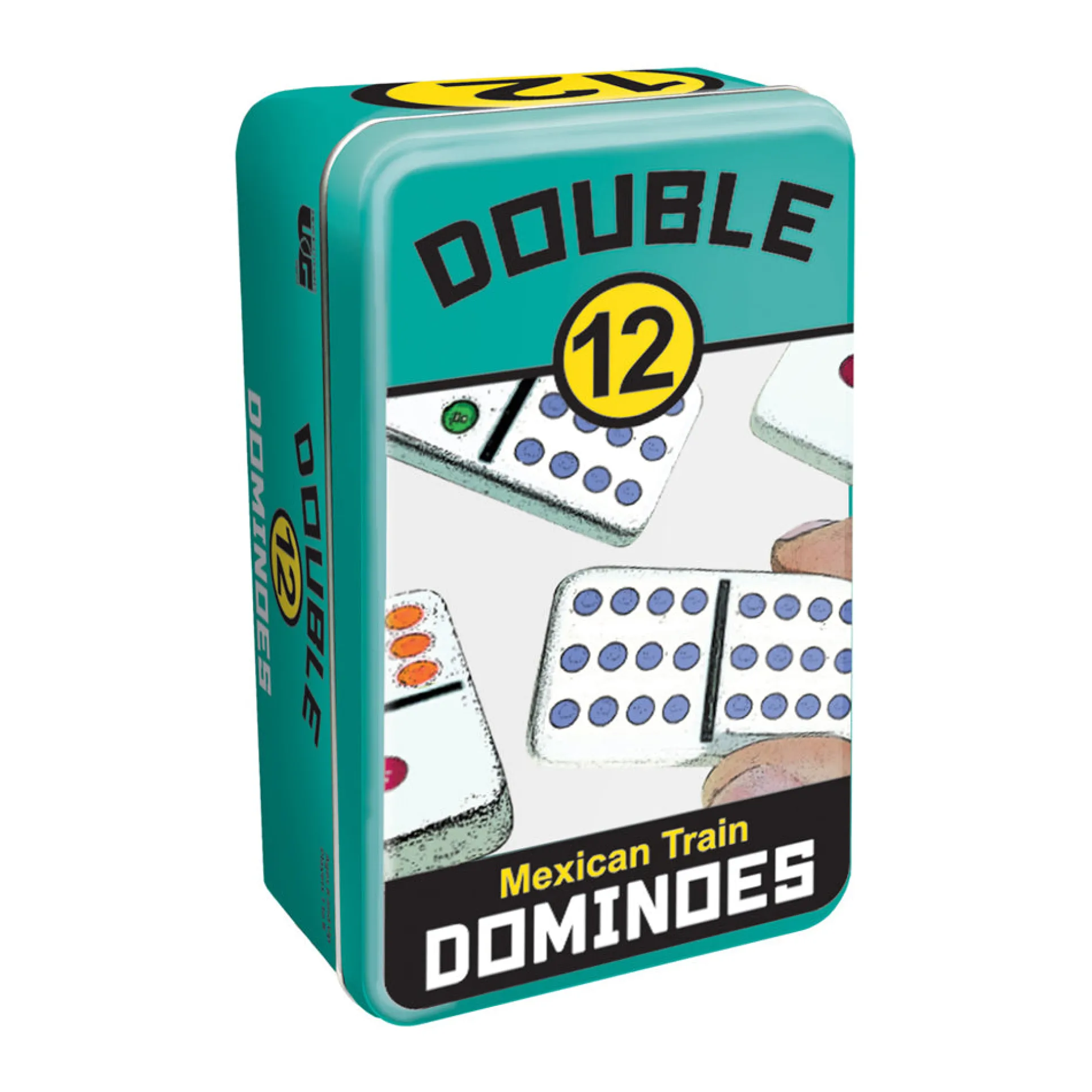 Double 12 Mexican Train Dominoes Game Set with Storage Tin
