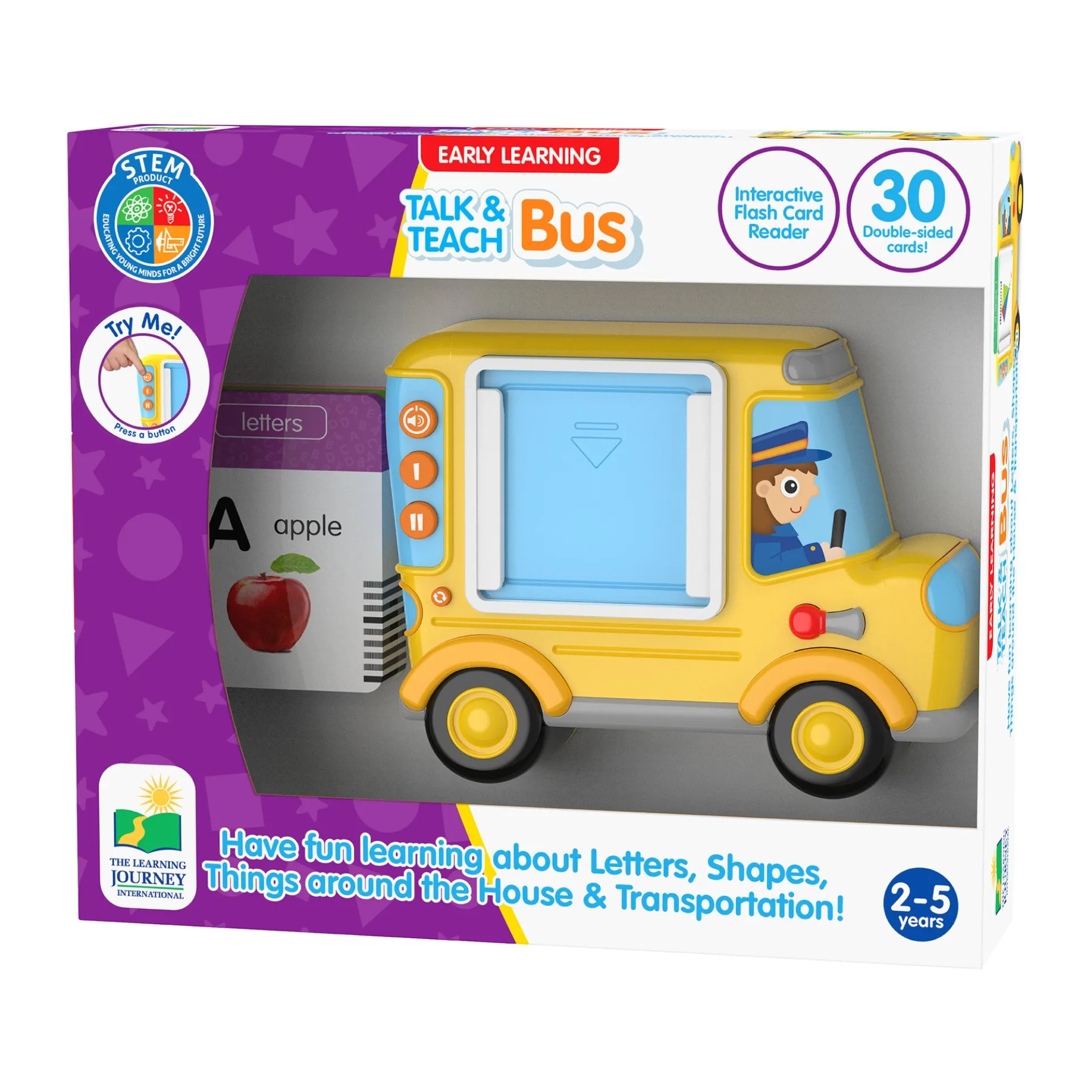 Early Learning Talk & Teach Bus Interactive Flash Card Reader