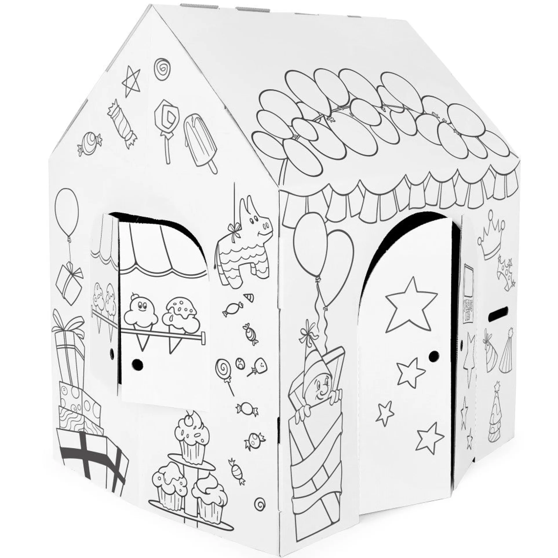 Easy Playhouse Birthday Art & Craft Cardboard Fort for Kids