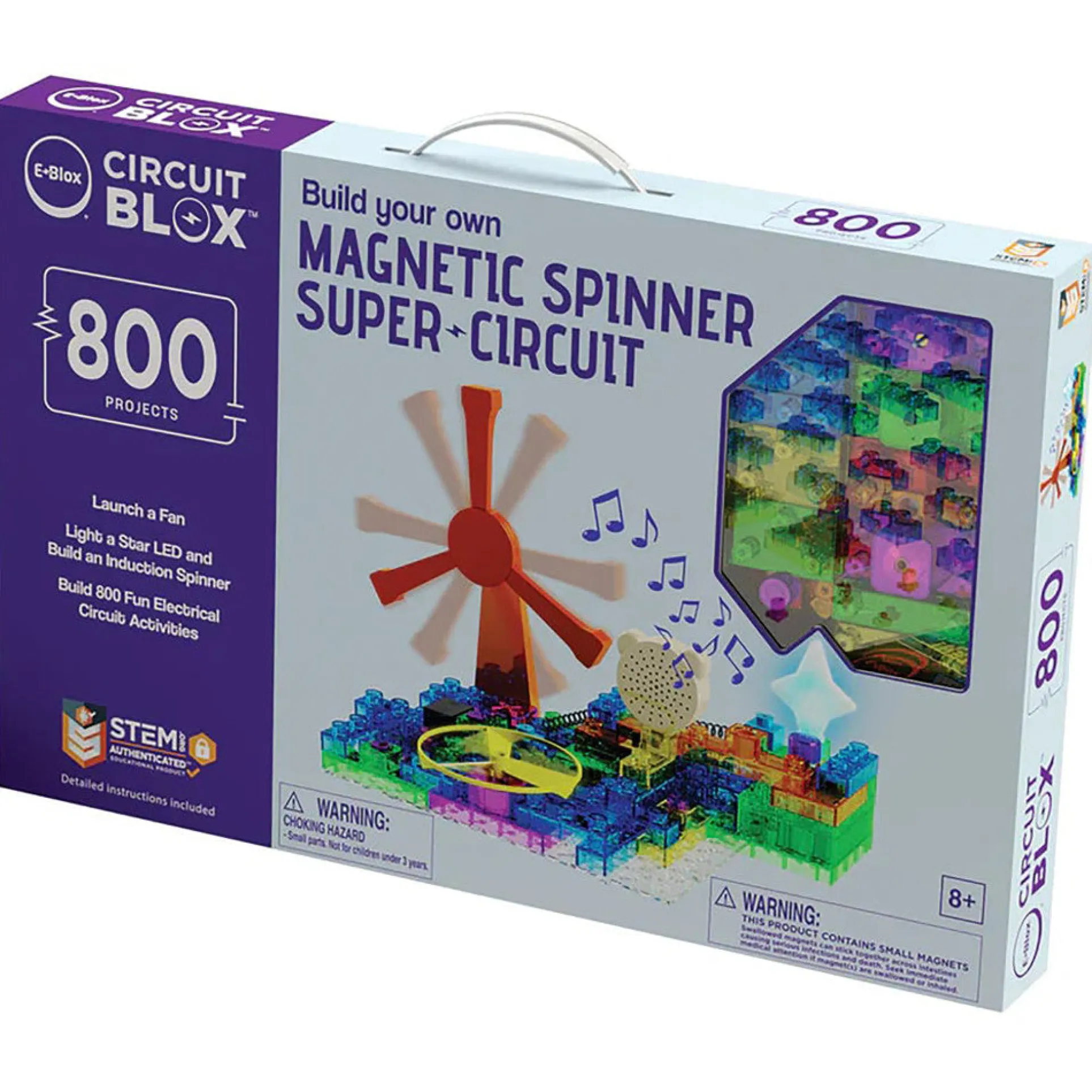 E-Blox Circuit Blox Magnetic Induction Spinner Super Circuit - STEM Toy, 800 Projects, Ages 8+