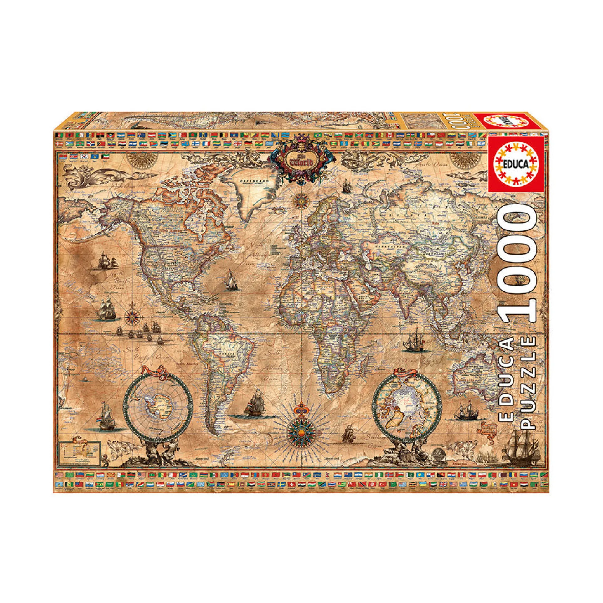 Educa Antique World Map Jigsaw Puzzle - 1000 pc