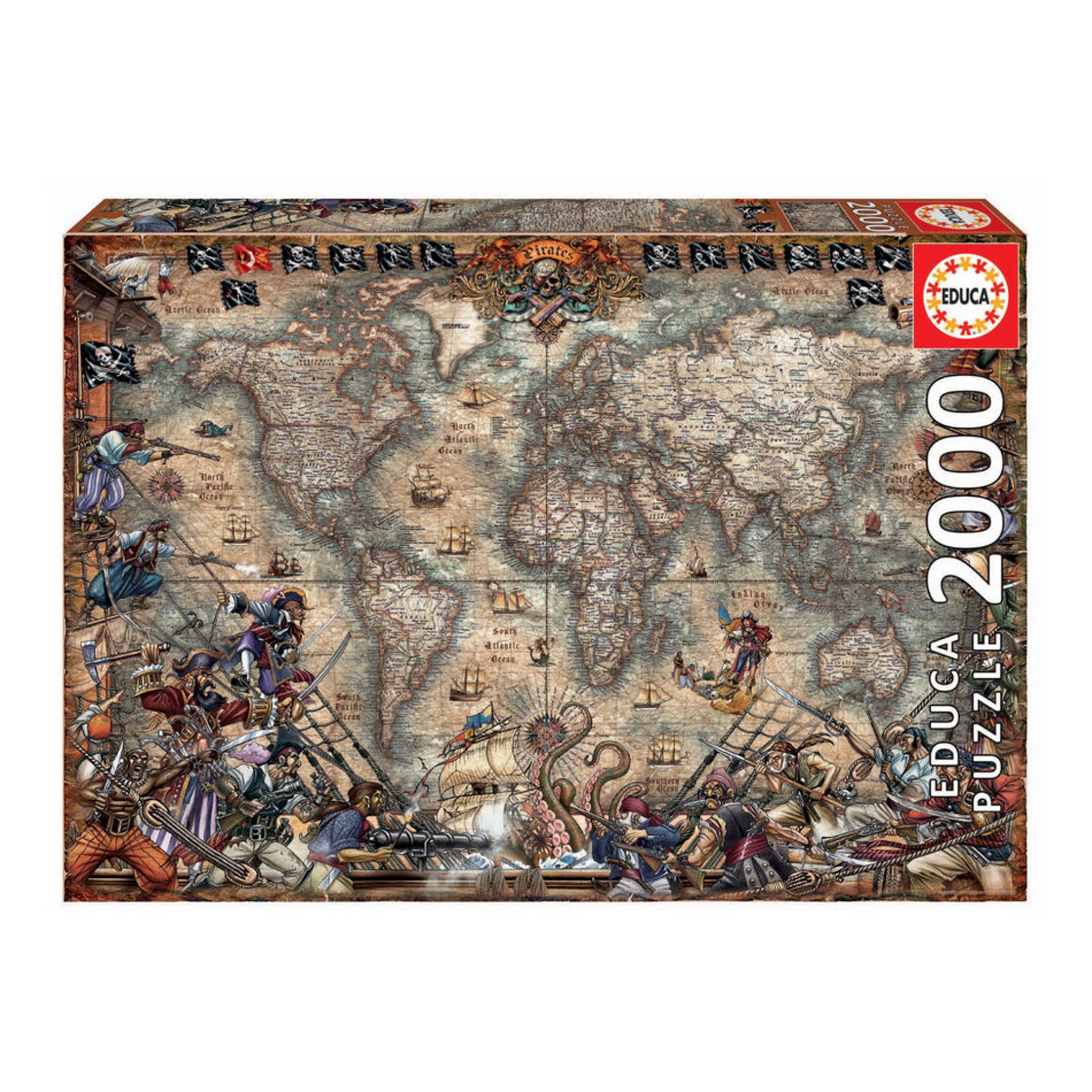 Educa Pirates Map Jigsaw Puzzle - 2000 pc