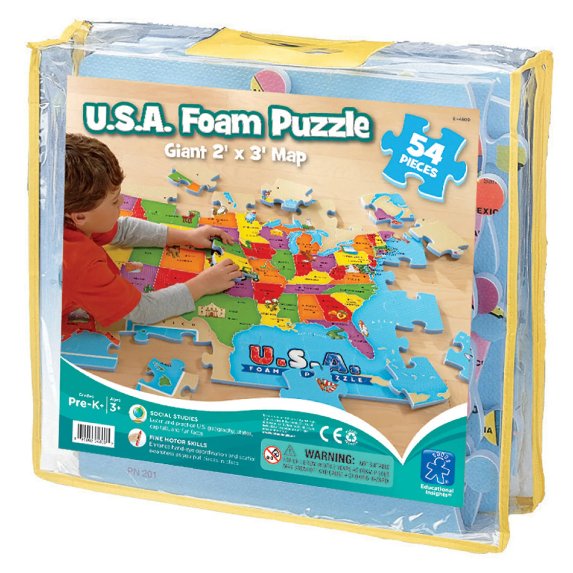 Educational Insights USA Foam Map Floor Puzzle - 54 pc
