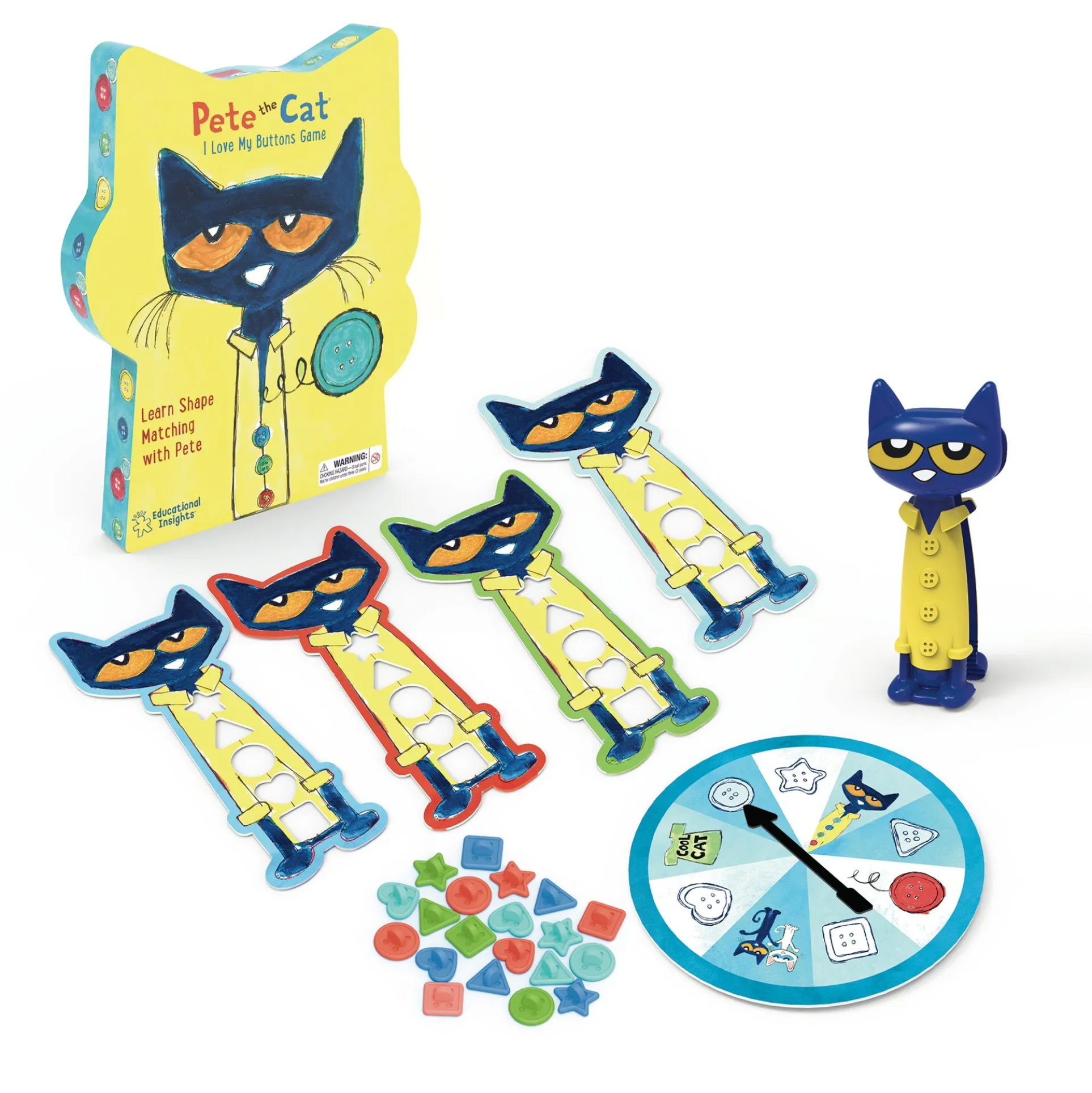 Educational Insights Pete the Cat I Love My Buttons Game - Interactive Matching Board