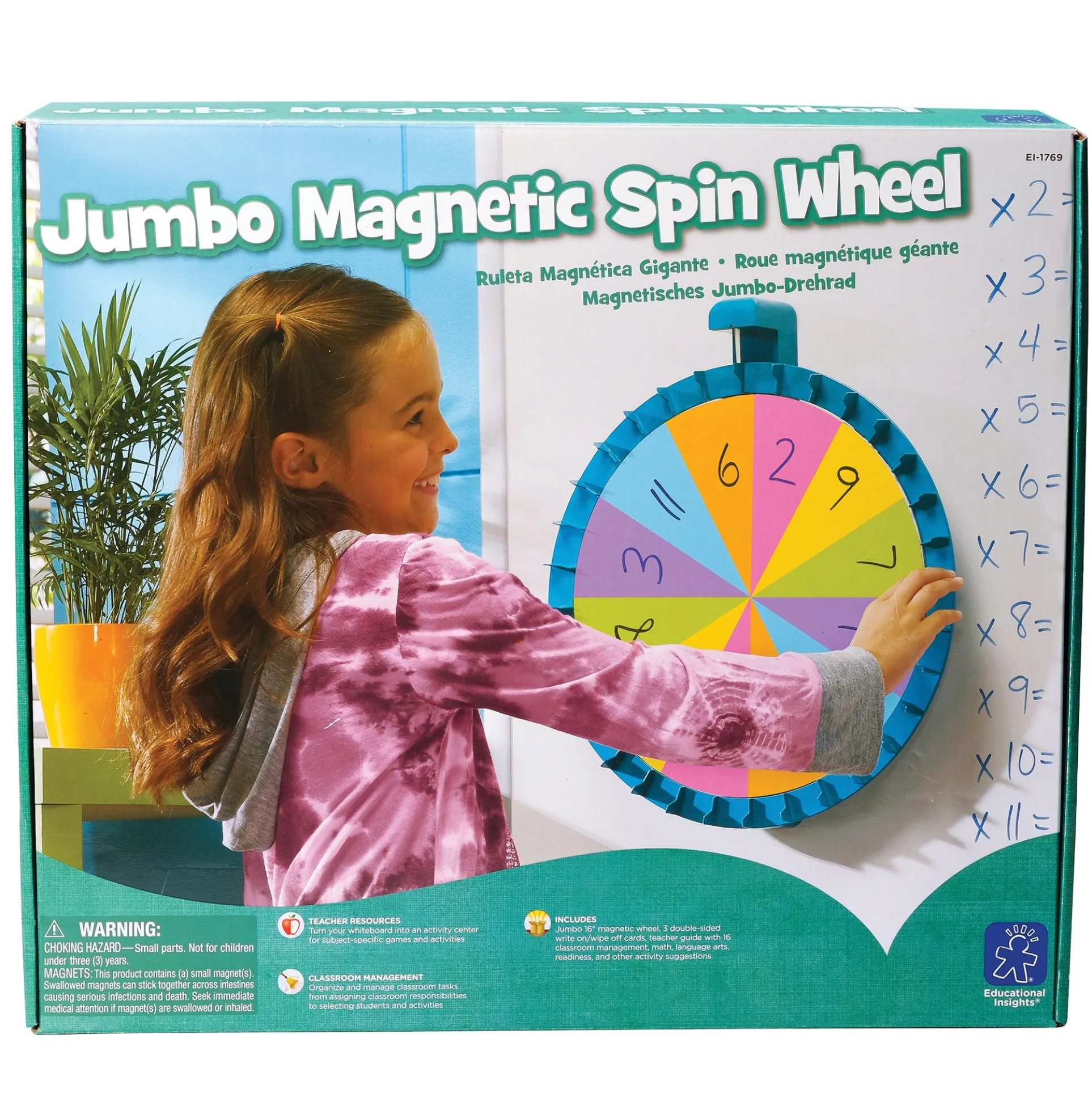 Educational Insights SpinZone Magnetic Whiteboard Spinner - Interactive Classroom Game Tool