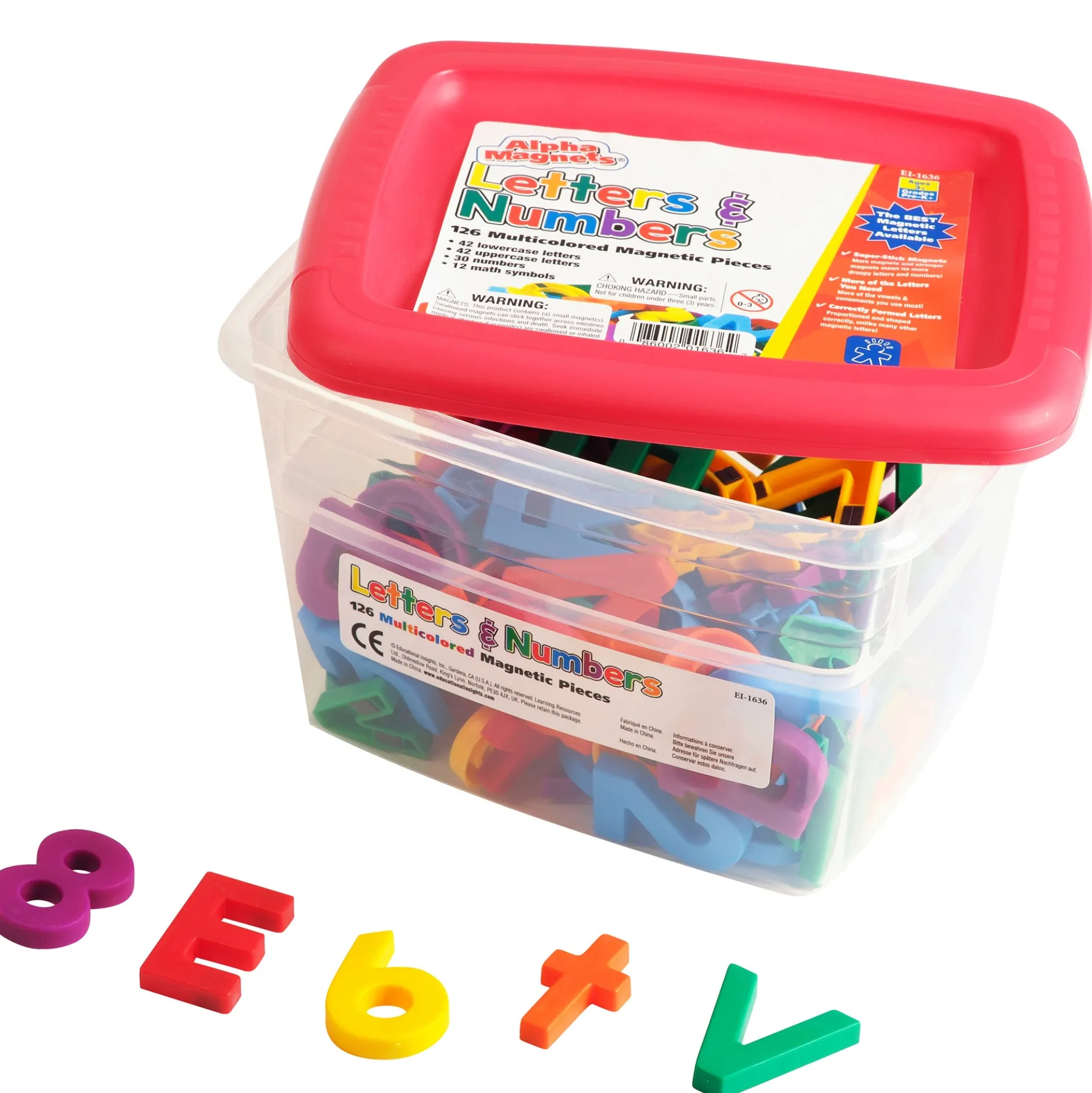Educational Insights AlphaMagnets & MathMagnets - Multi-Colored - 126 Pieces