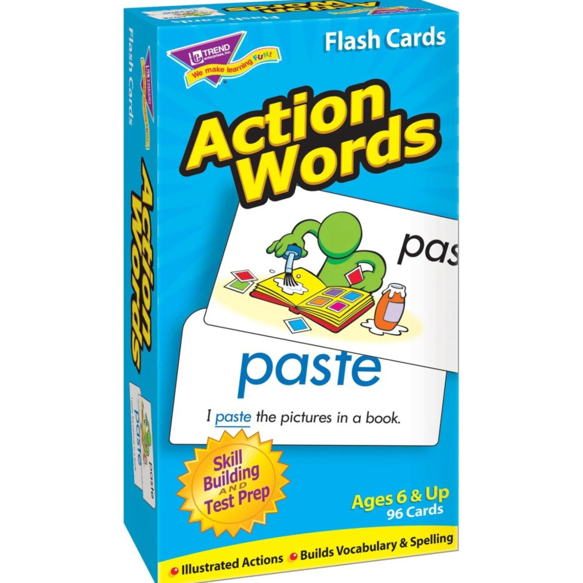 Educators Resource Action Words Skill Drill Flash Cards - Reading Enhancement for Grades 1-4