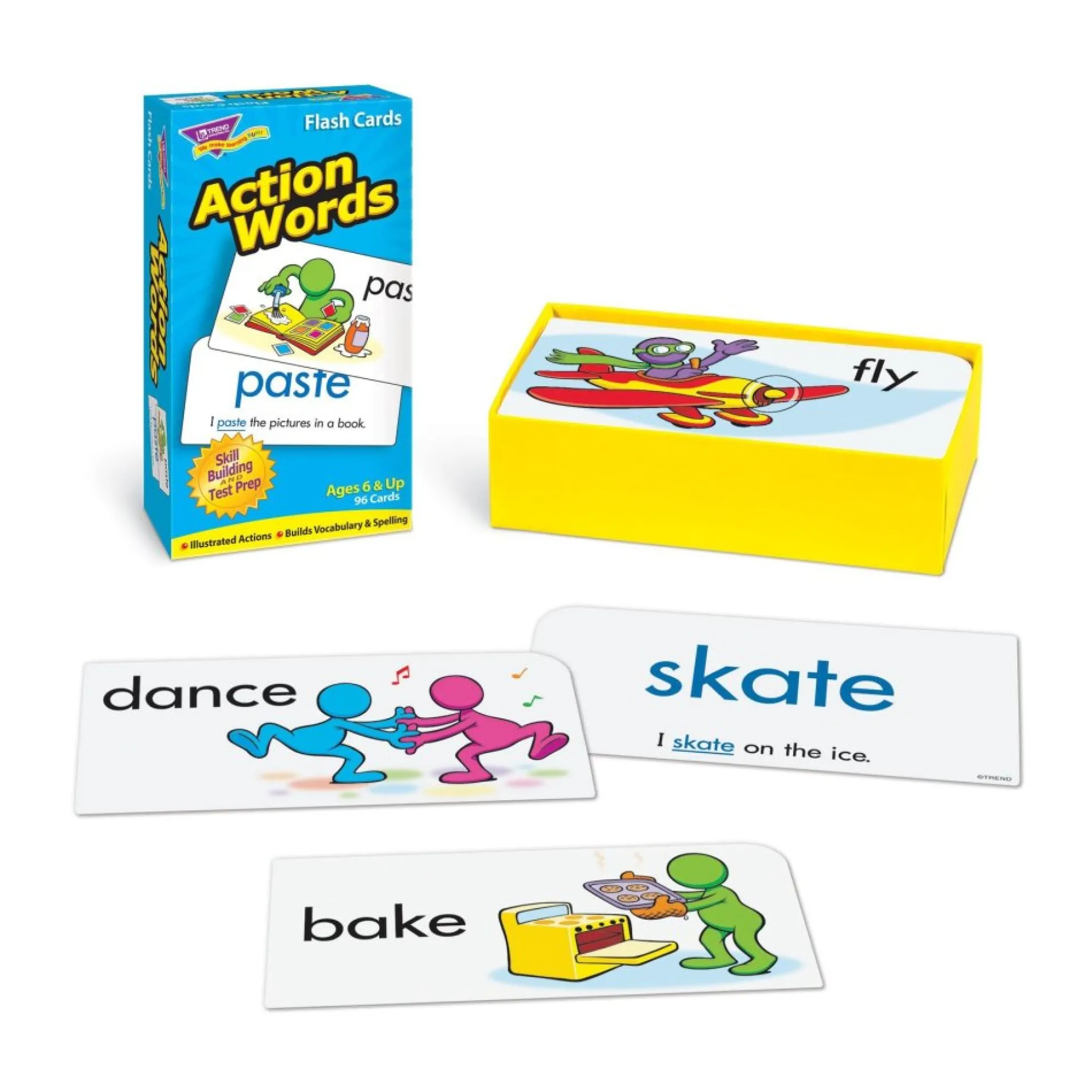 Educators Resource Action Words Skill Drill Flash Cards - Reading Enhancement for Grades 1-4