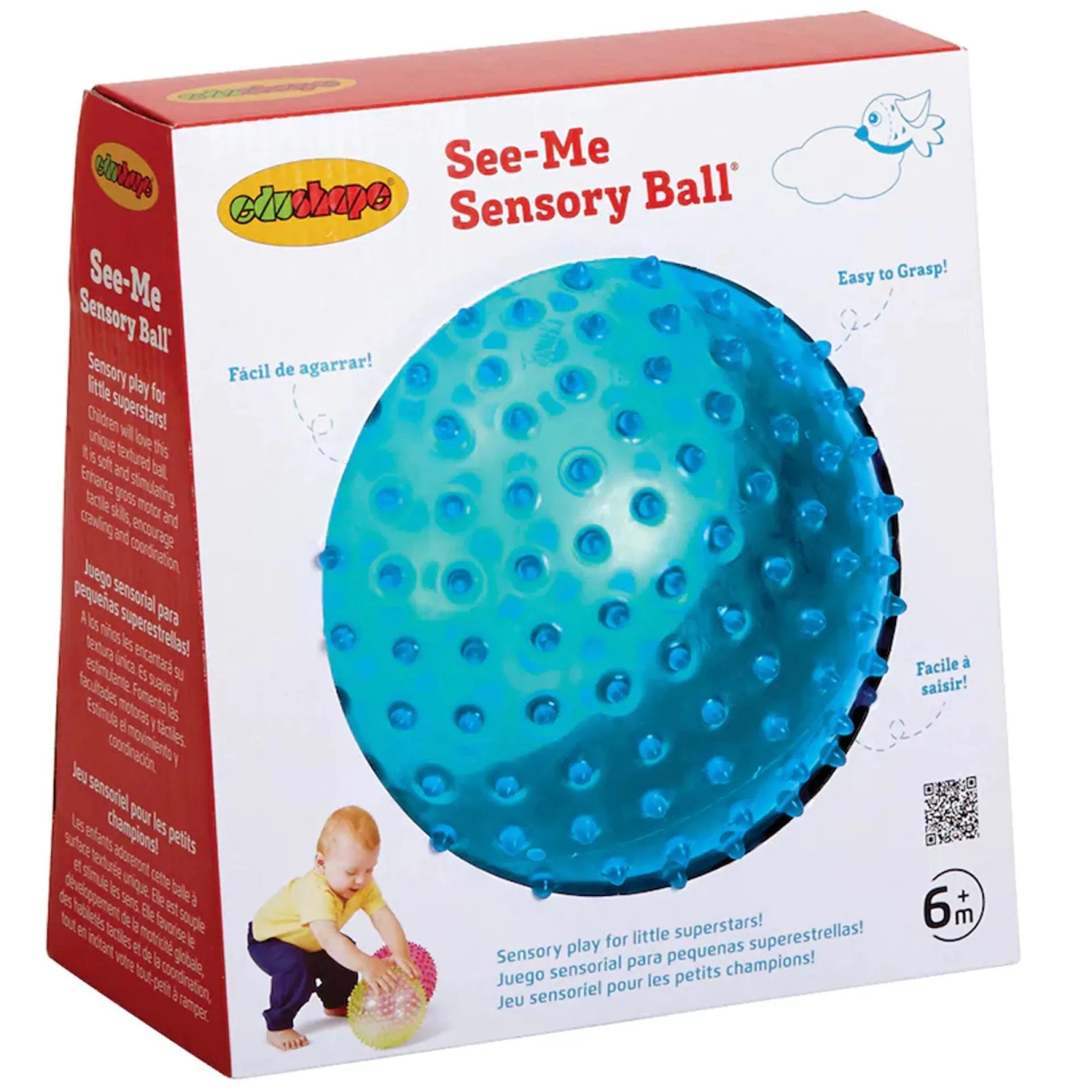 Edushape See-Me Sensory Ball - 7 Inch, Durable Nubby Surface