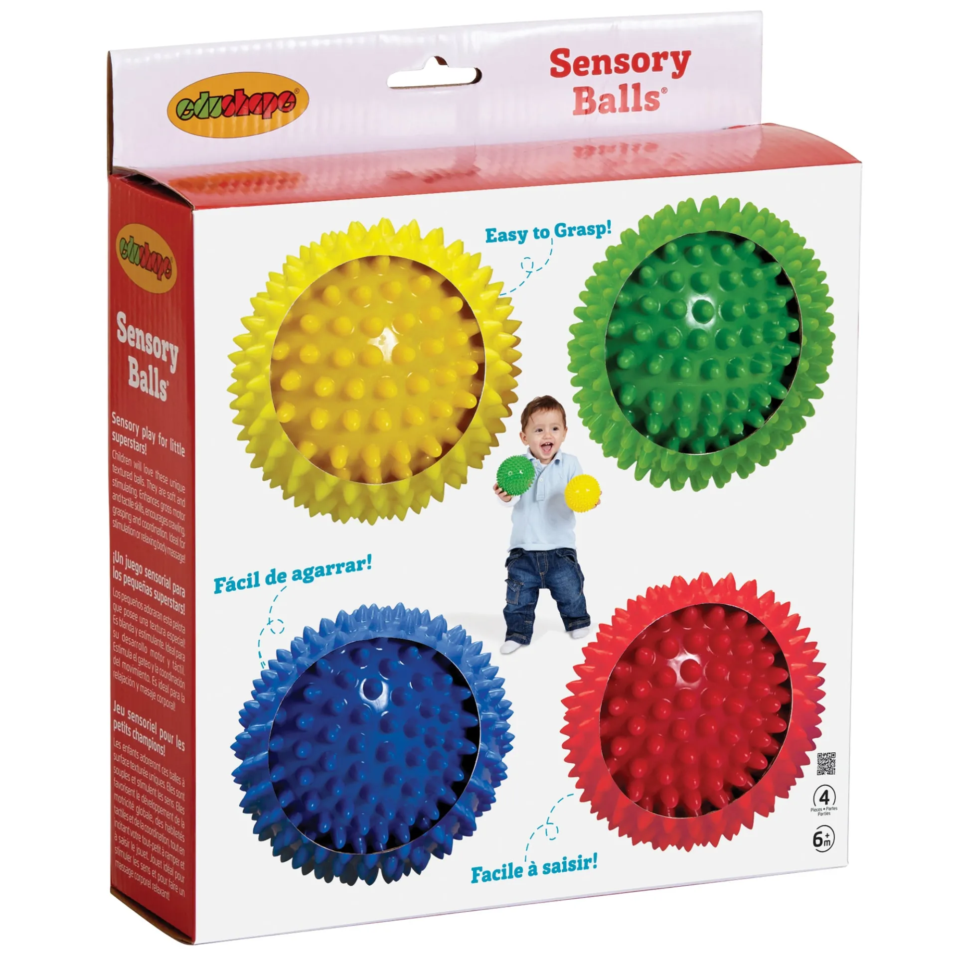 Edushape Sensory Opaque Balls ‚Äì Colorful Textured Set for Infants