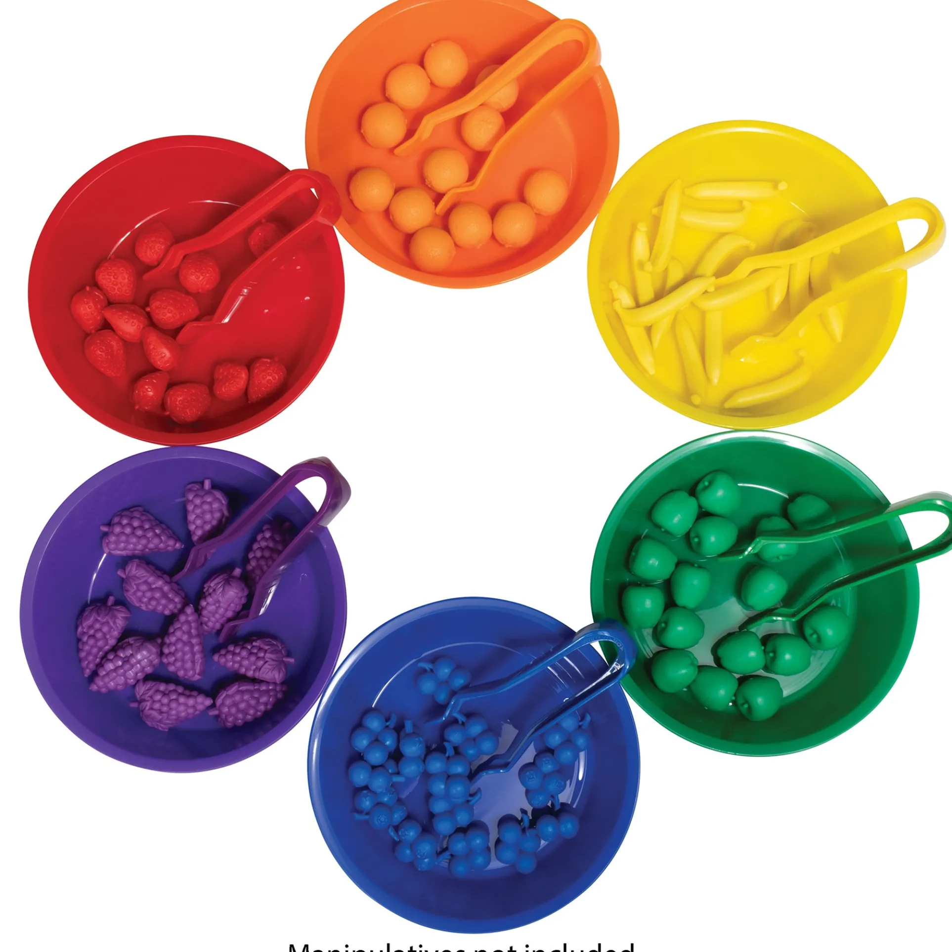 edxeducation Colorful Sorting Bowls & Tweezers Playset - 18m+ - 6 Vibrant Colors